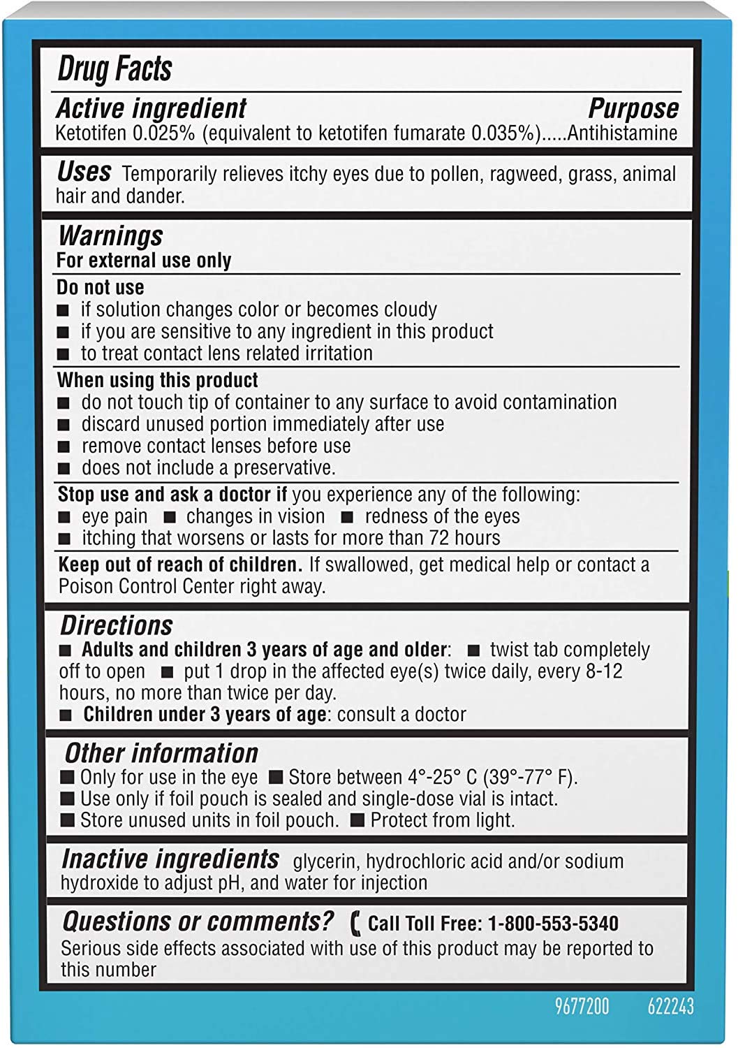 Alaway Allergy Eye Drops, Preservative Free Antihistamine Eye Drop for