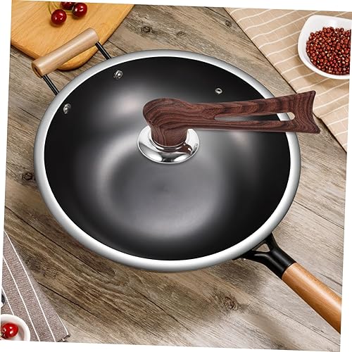 Miniatura 2 de Mango universal de repuesto para tapa de olla con acabado de grano de madera, agarre ergonómico para un manejo seguro, ideal para utensilios de