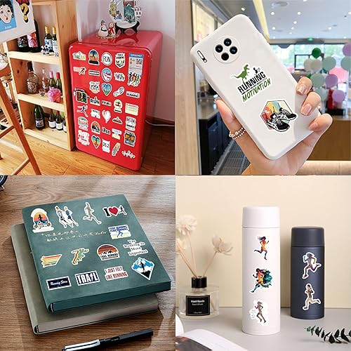 Miniatura 7 de Paquete de 110 calcomanías deportivas para correr, de vinilo, impermeables, para botella de agua, laptop, automóvil, perfecto para correr, niños
