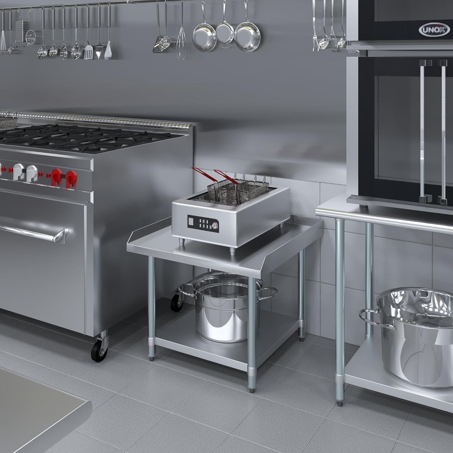 AmGood 30" x 30" Stainless Steel Equipment Stand | Height: 24" | Commercial Heavy Duty Grill Table