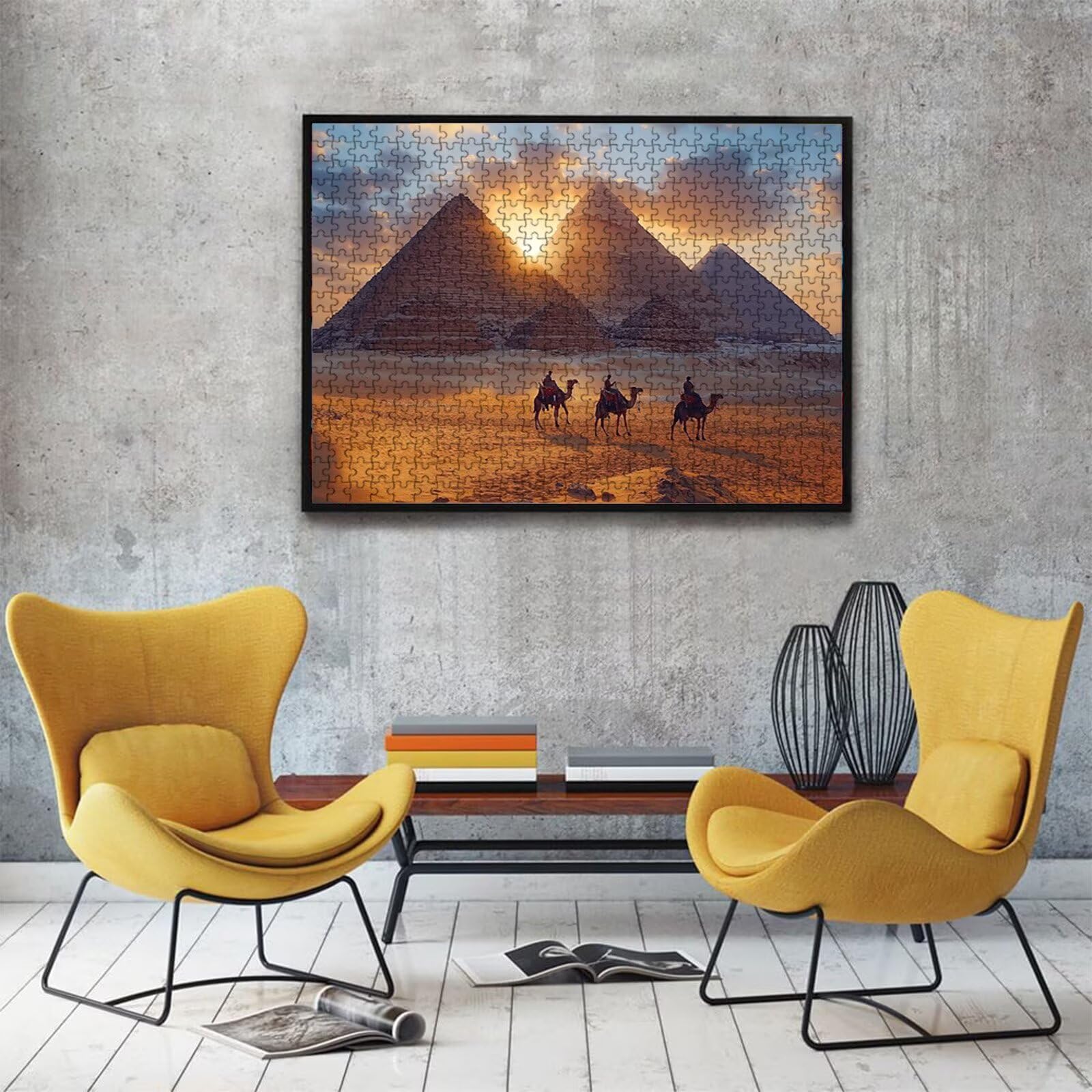 Puzzle piramide Deserto, Puzzle Adulti 5000 pezzi, Puzzles Legno con Squisita Scatola di Imballaggio, Rompicapo per Esperti con Incastro Perfetto, Stampa Alta Definizione, Regalo per Adulti W3H-999