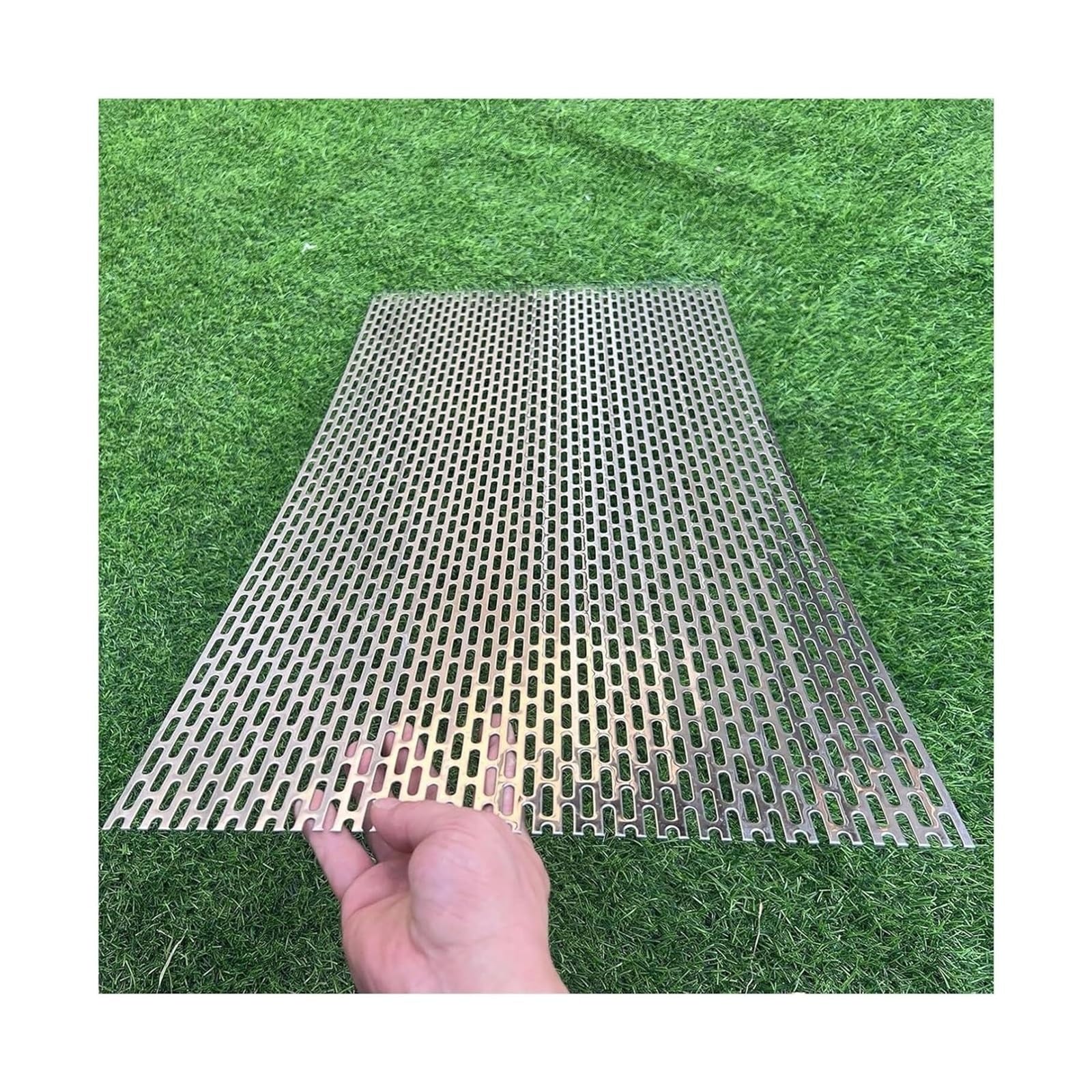 PULaif Perforated Sheet, 304 Stainless Steel Perforated Sheet Silver Multiple Sizes(0.8mm thick,15x15cm)
