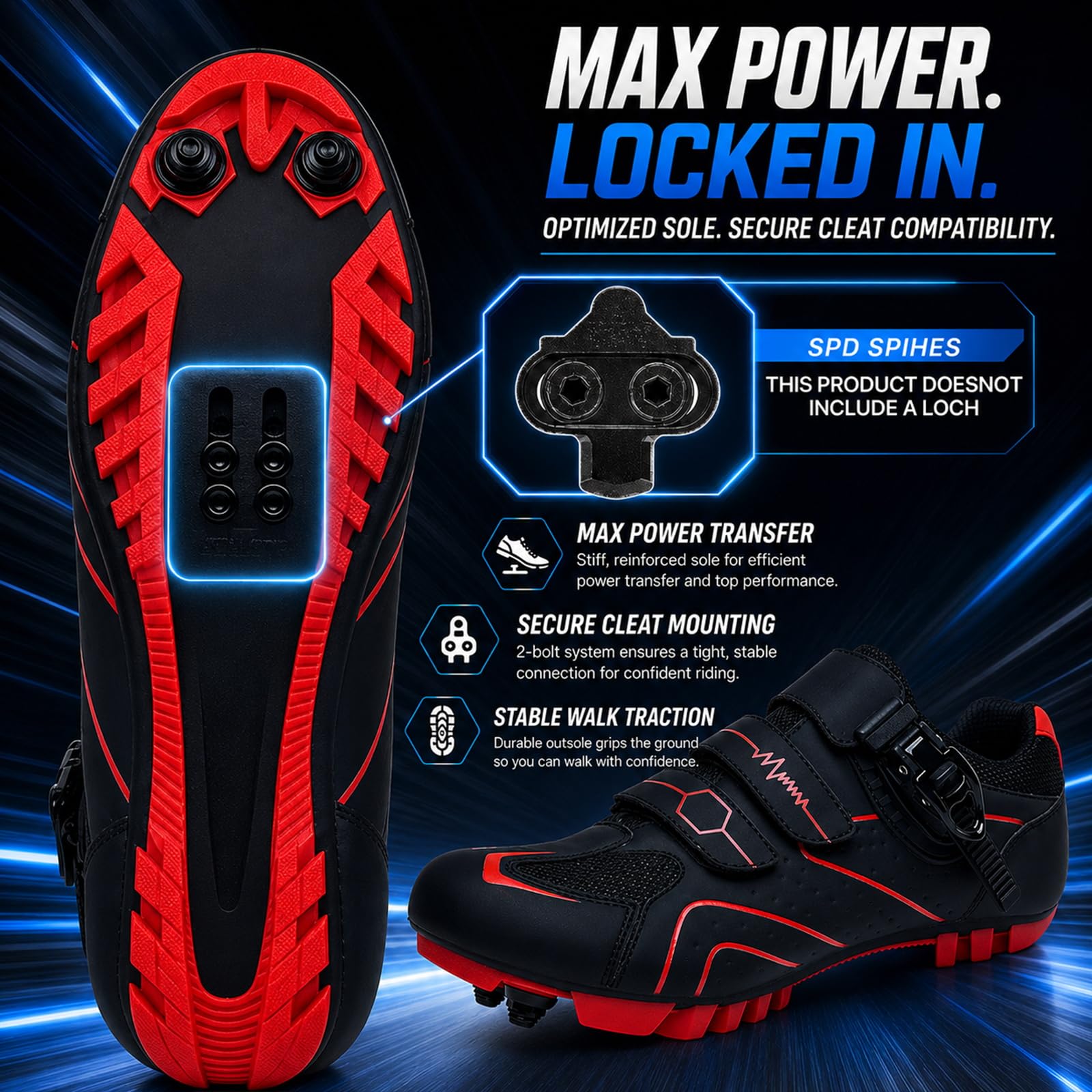 Scarpe MTB Uomo Donna, Professionali Scarpe da Mountain Ciclismo