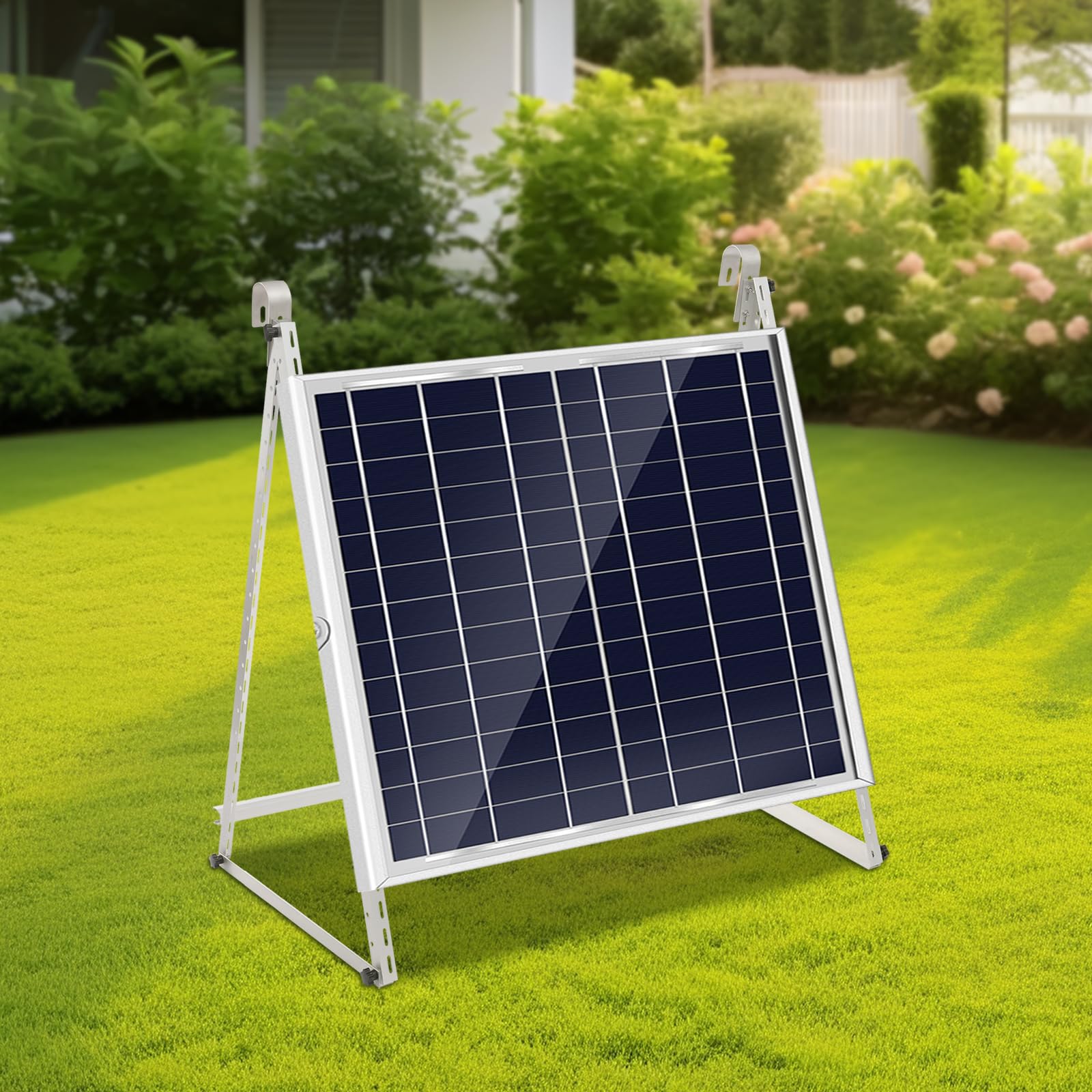 Supporto per pannello solare, supporto per centrali elettriche da balcone, angolo di 10-30°, con gancio, portata 50 kg, supporto regolabile, adatto per balconi, pavimenti, tetti
