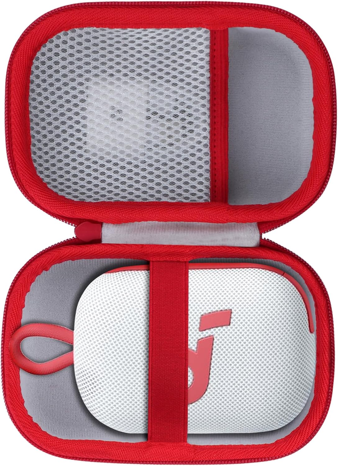 Storage Case Compatible with Anker Soundcore Select 4 Go Speaker (Off White + Red Case)