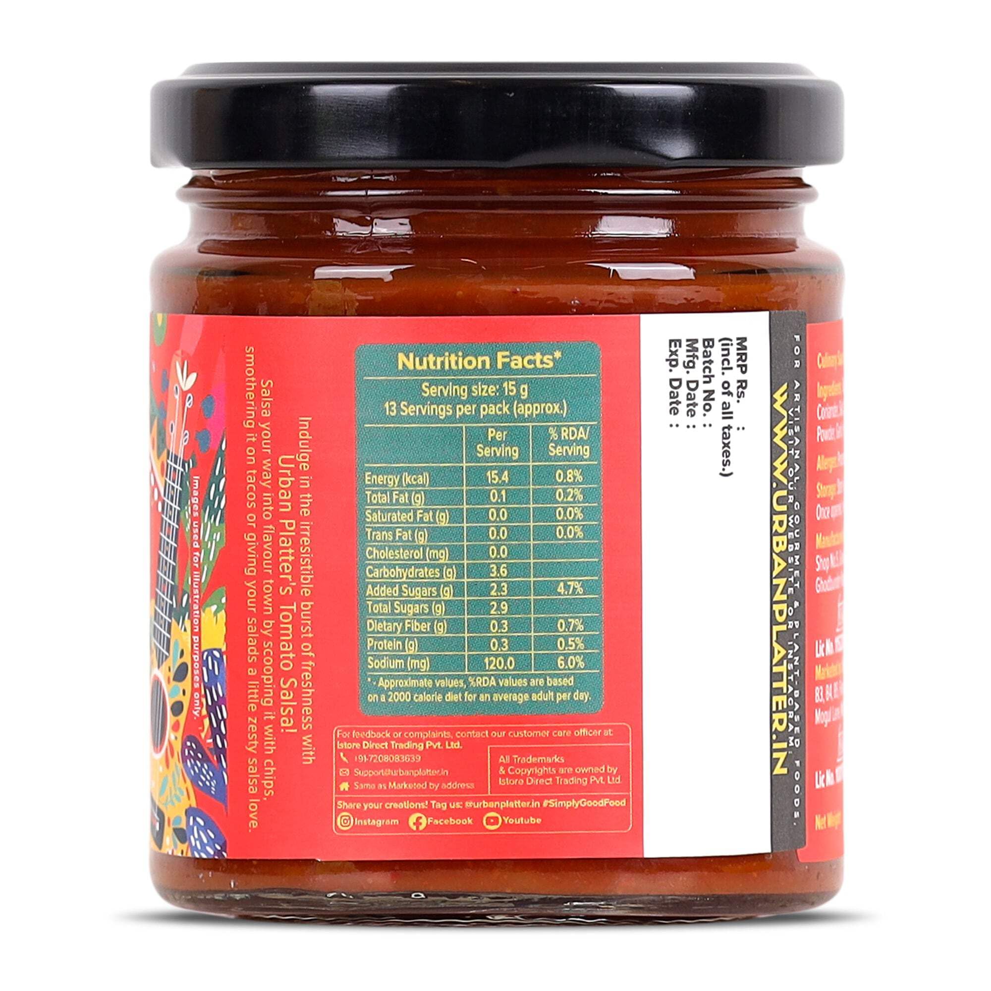 Urban Platter Tomato Salsa, 200g (Preservative Free | Vibrant & Zesty | Mexican Salsa) - Image 2 thumbnail