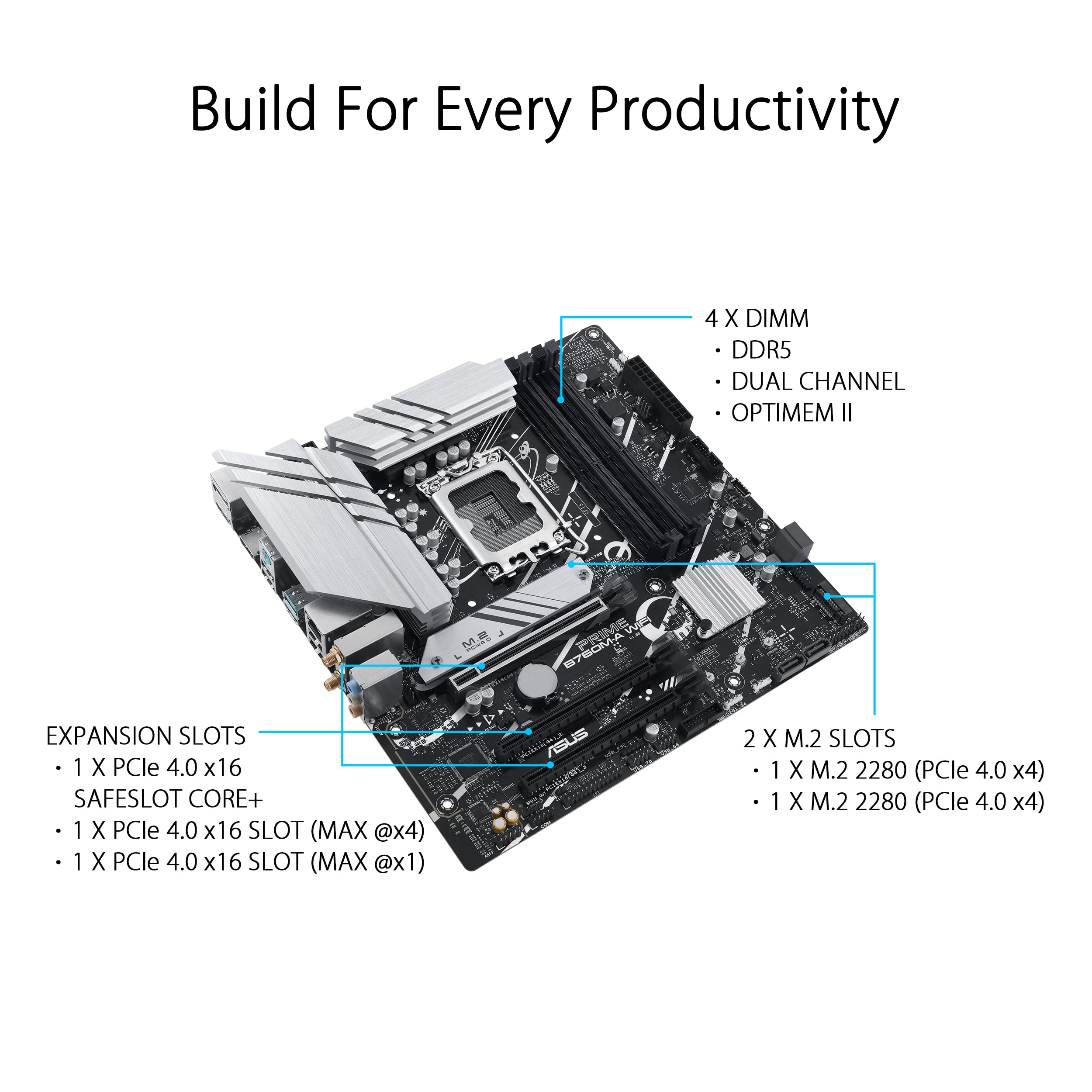 Amazon.com: ASUS PRIME B760M-A WIFI Intel LGA 1700 mATX placa base