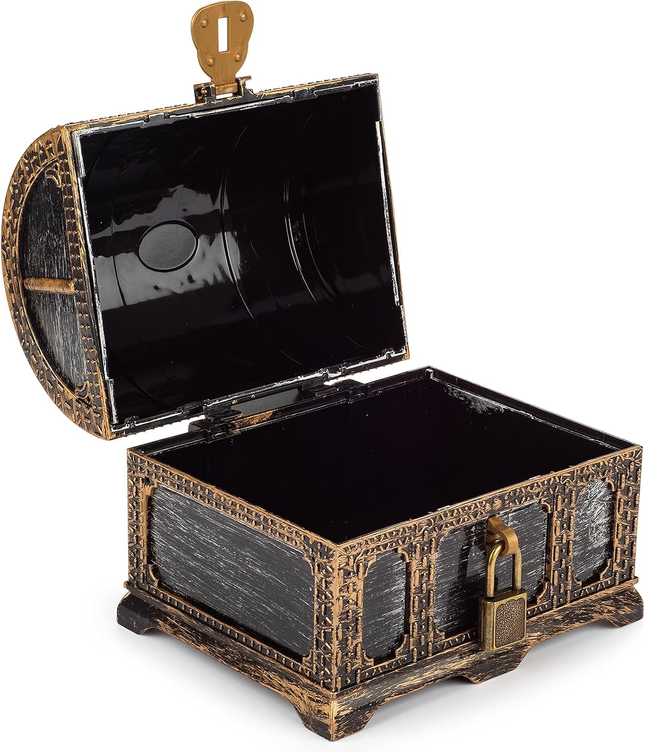 Kids Pirate Treasure Chest Plastic Pirate Vintage Treasure Box, Mini Pirate Chest Toys for Boys