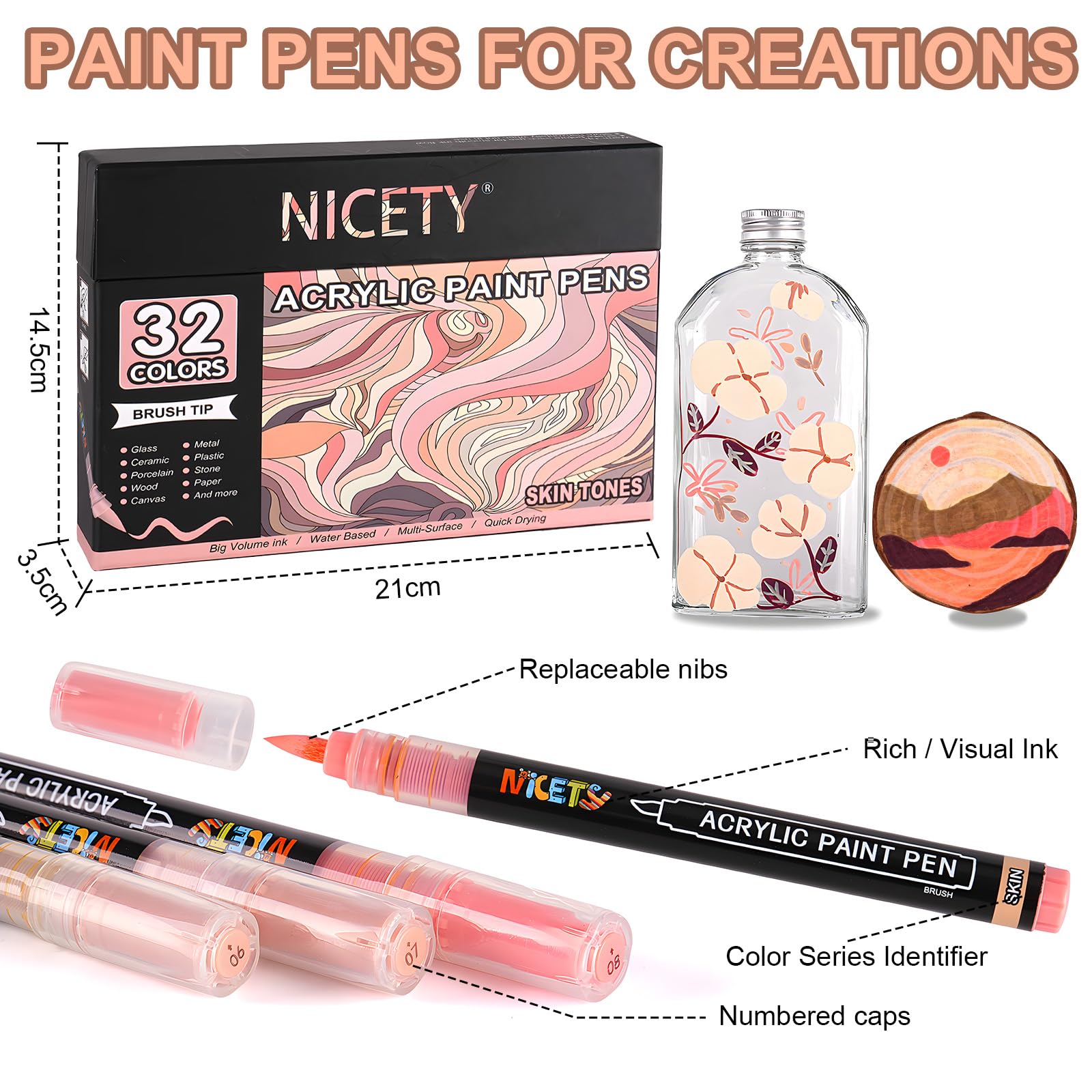 NICETY 32 Colors Acrylic Paint Markers, Paint Pens Norway - View #6