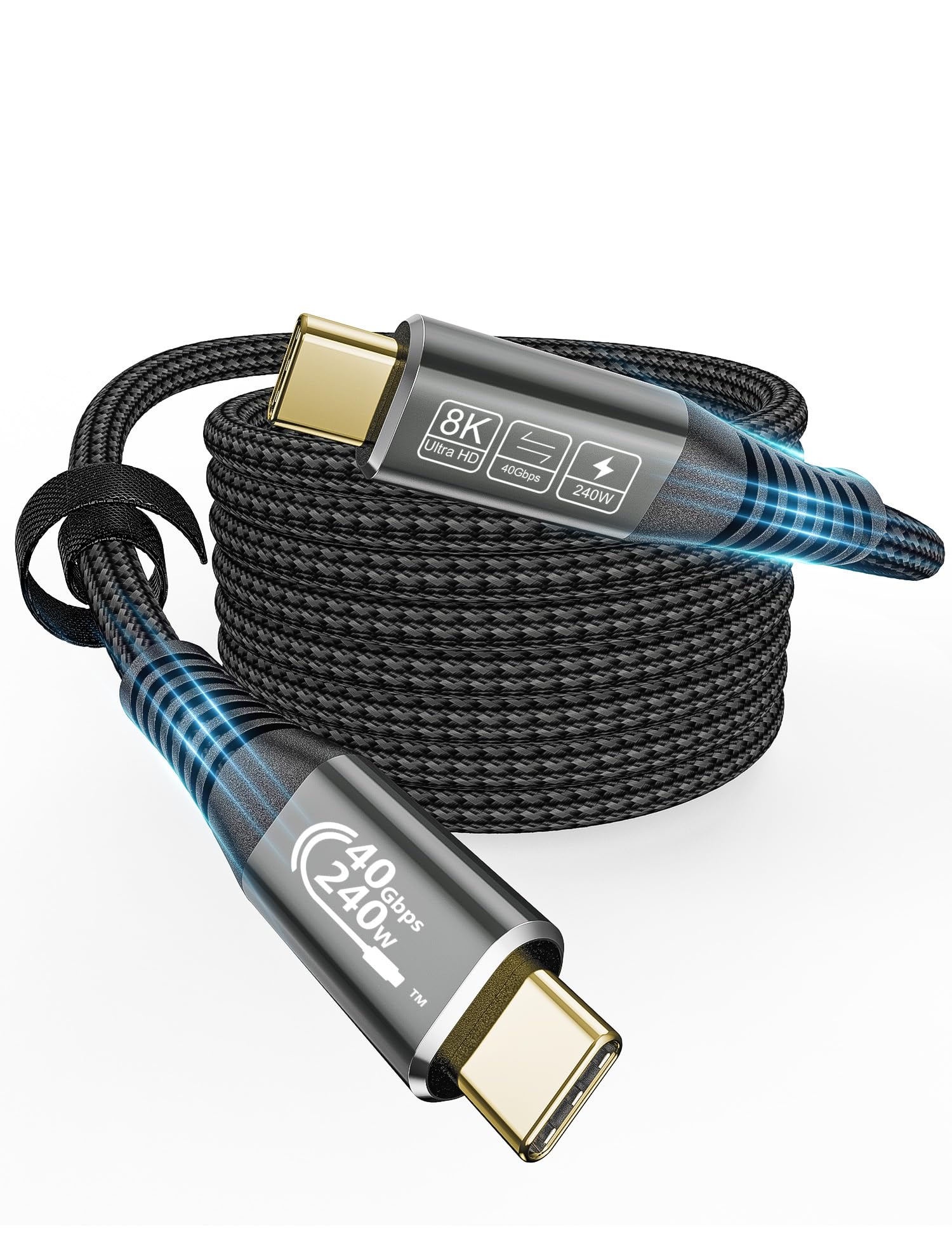CAKOBLE Cavo USB4 3m, cavo thunderbolt 4, compatibile con cavo thunderbolt 3/ cavo usb c 3.2, supporta display 8K HD, 40 Gbit/s, 240W cavo usb type-c 3 metri, per laptop Type-C, hub, i-Phone 16