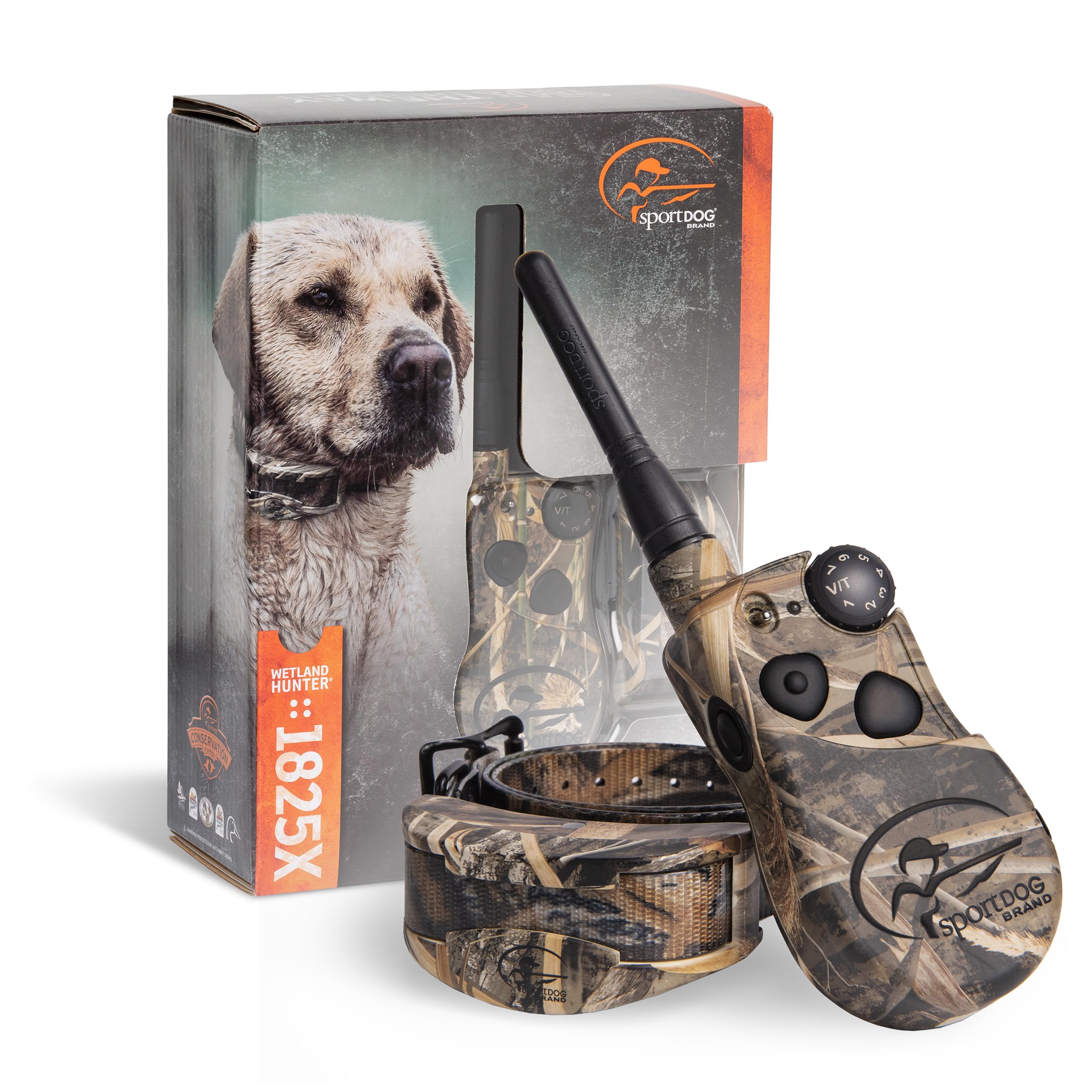 SportDOG Brand WetlandHunter 1825X Camouflage Remote Trainer - Rechargeable Dog Training Collar with Static, Vibrate, and Tone - 1 Mile Range - SD-1825XCAMO