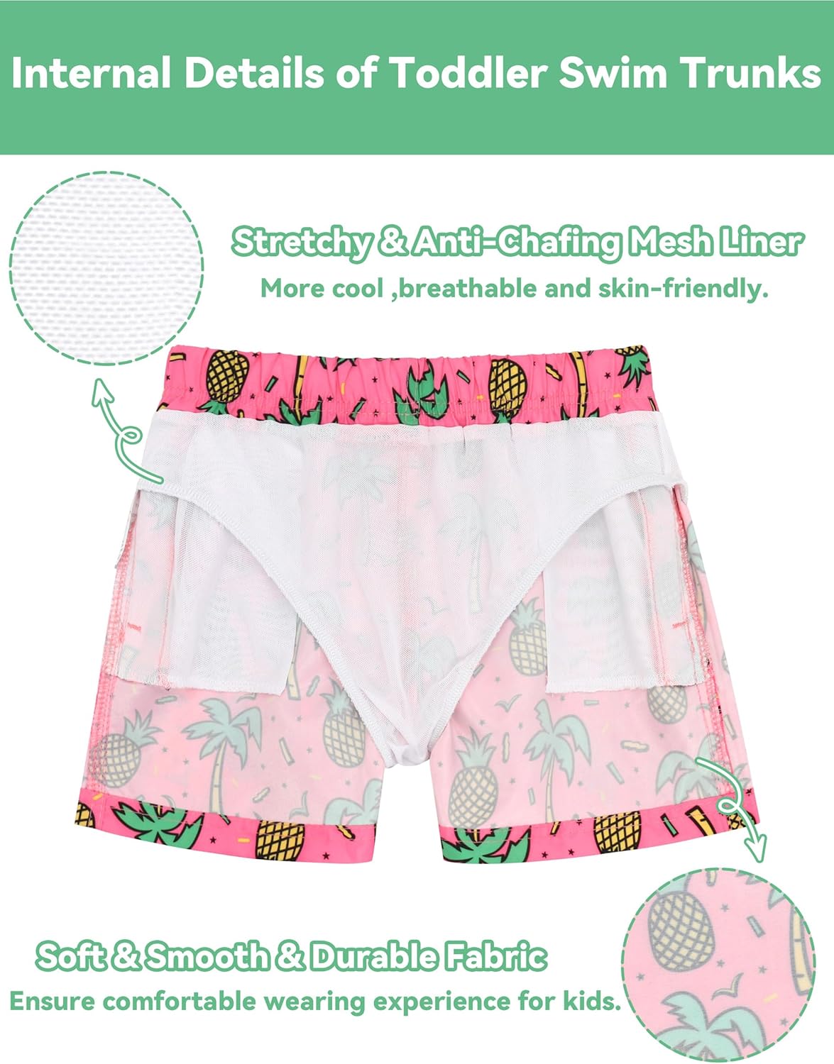 Olreco Toddler Swim Trunks Baby Boy Bathing Suit Quick Dry Kids Swimsuits Boys Board Shorts Kids Swim Shorts Boys' Swimwear - Image 3