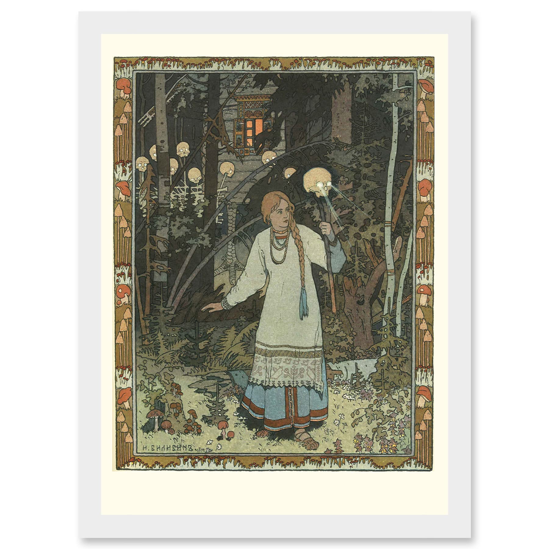 Ivan Bilibin Illustration Fairy Tale Vasilisa Beautiful Framed Wall Art Print A4