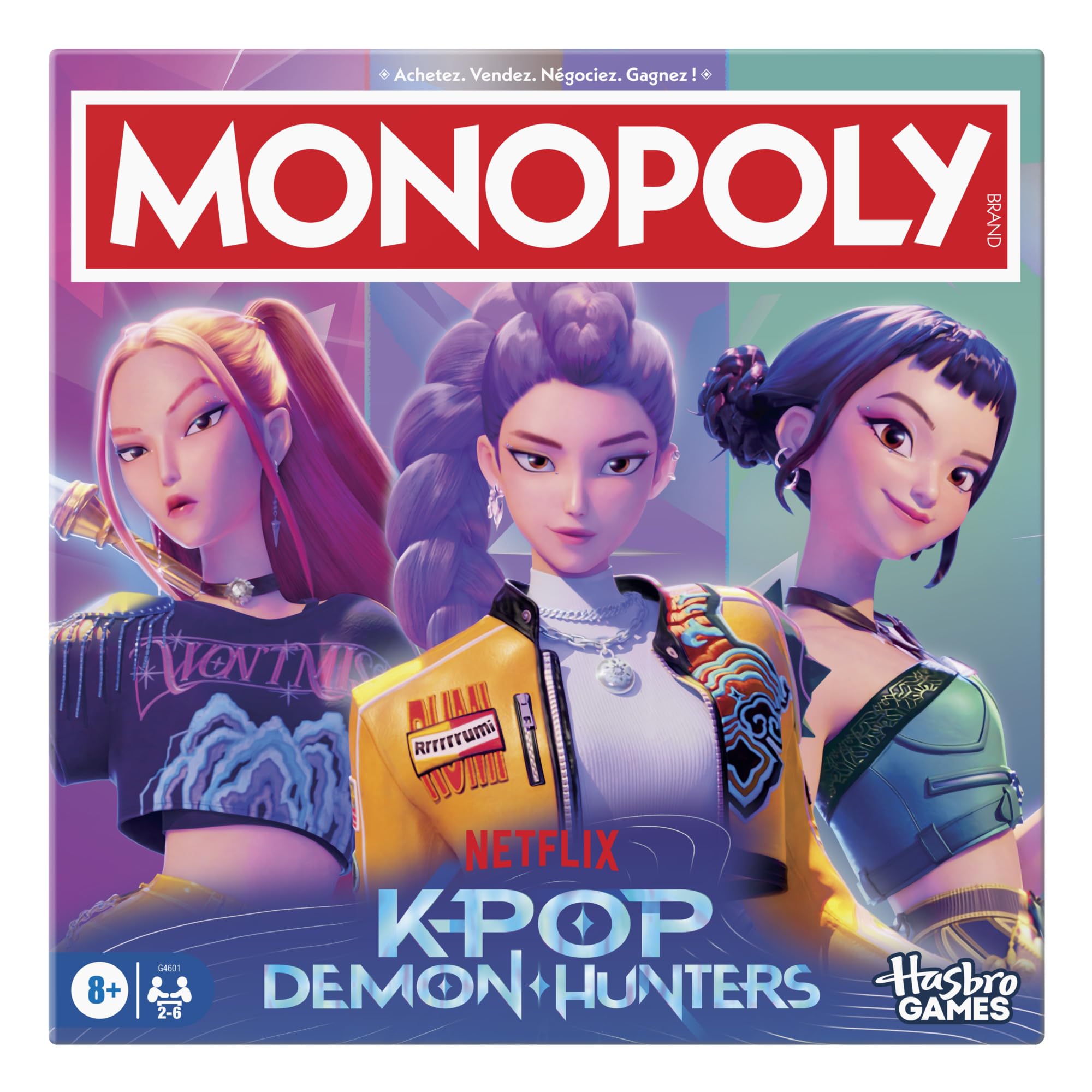 Monopoly : Kpop Demon Hunters, Gioco da tavolo | Gioco Familiare per Bambini, Adolescenti e Adulti | Regali divertenti per Bambini | 2-6 Giocatori | da 8 Anni - Versione Italiana