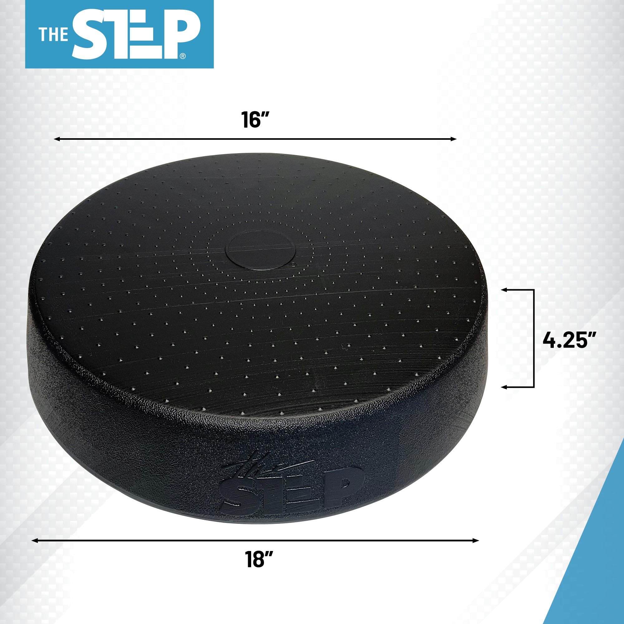 The Step Radius Round Aerobic Step - Stair Stepper Exercise Platform, 4.25'' High, Durable Aerobic Step Platform with Non Slip Rubber Feet, Made in USA.