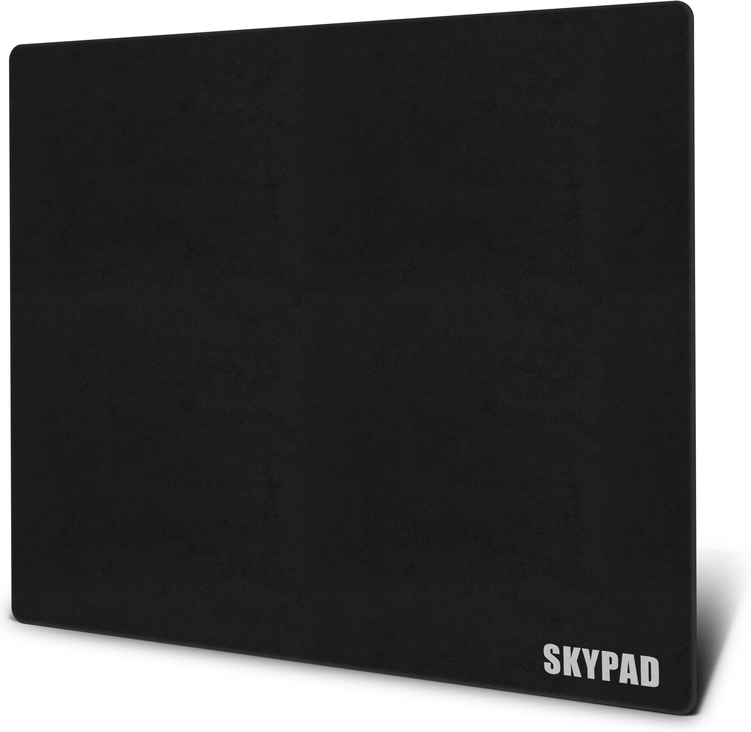 SkyPAD Glass 3.0 XL Gaming Mouse Pad with Text Logo | Professional Large Mouse Mat | 400 x 500 mm | Black | Special Glass Surface with Improved Precision and Speed