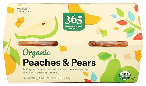 Miniatura 3 de 365 by Whole Foods Market, Melocotones y peras orgánicos 4 unidades, 16 onzas