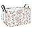 LANGYASHAN Rectangular Storage Bin Collapse Canvas Fabric Cartoon Storage Basket with Handles for Organizing Home Kitchen Boys and Girls Toys Office Closet Shelf Baskets (Rec Champagne Rose)