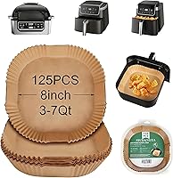 Vista 7 de Forros para freidora de aire Ninja, 100 piezas de forro de papel desechable para la mayoría de las freidoras de aire de 4 a 8 cuartos