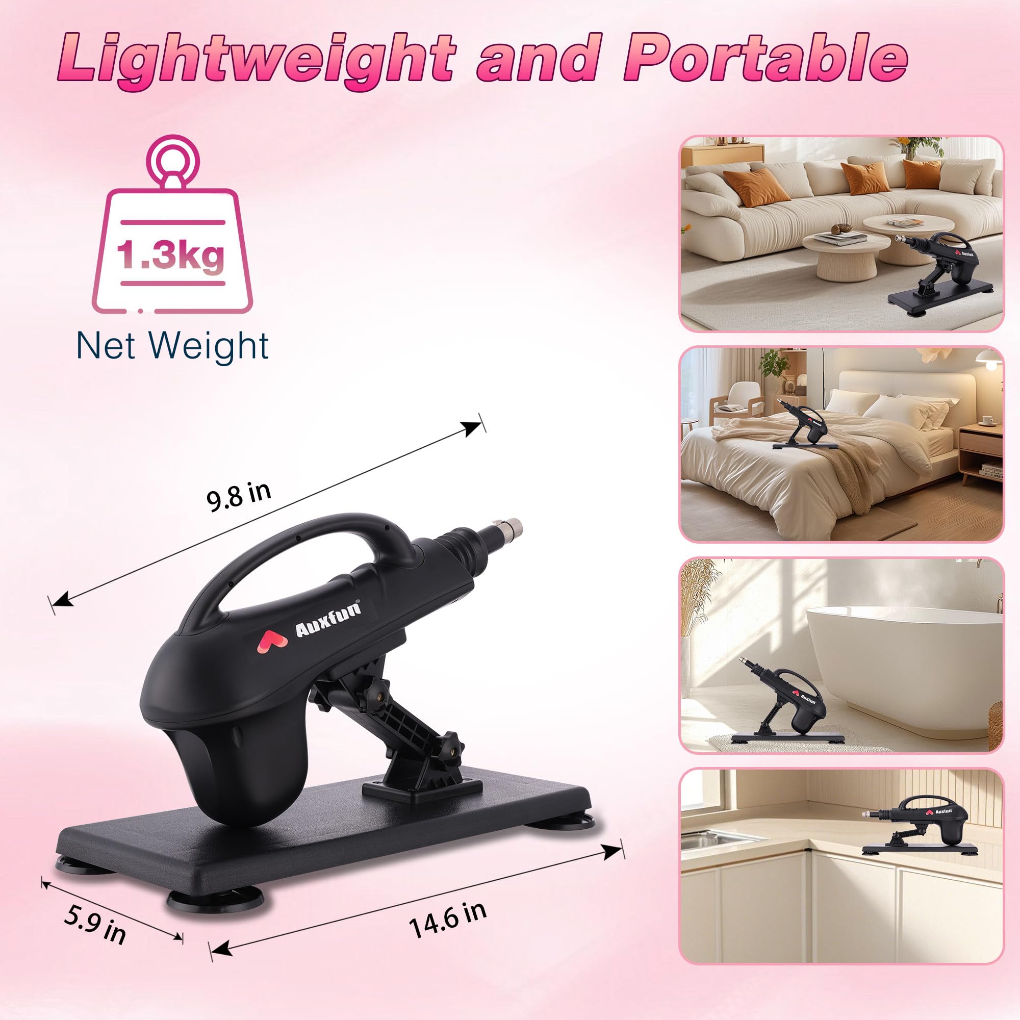 Sex Machine Thrusting Automatic Dildo Machine, Sex Machines Thrusting Sex Machine for Men Women with 7 Attachments 3 XLR Connector, Auxfun Love Machine with Suction Cup Adapter: Includes 7 accessories