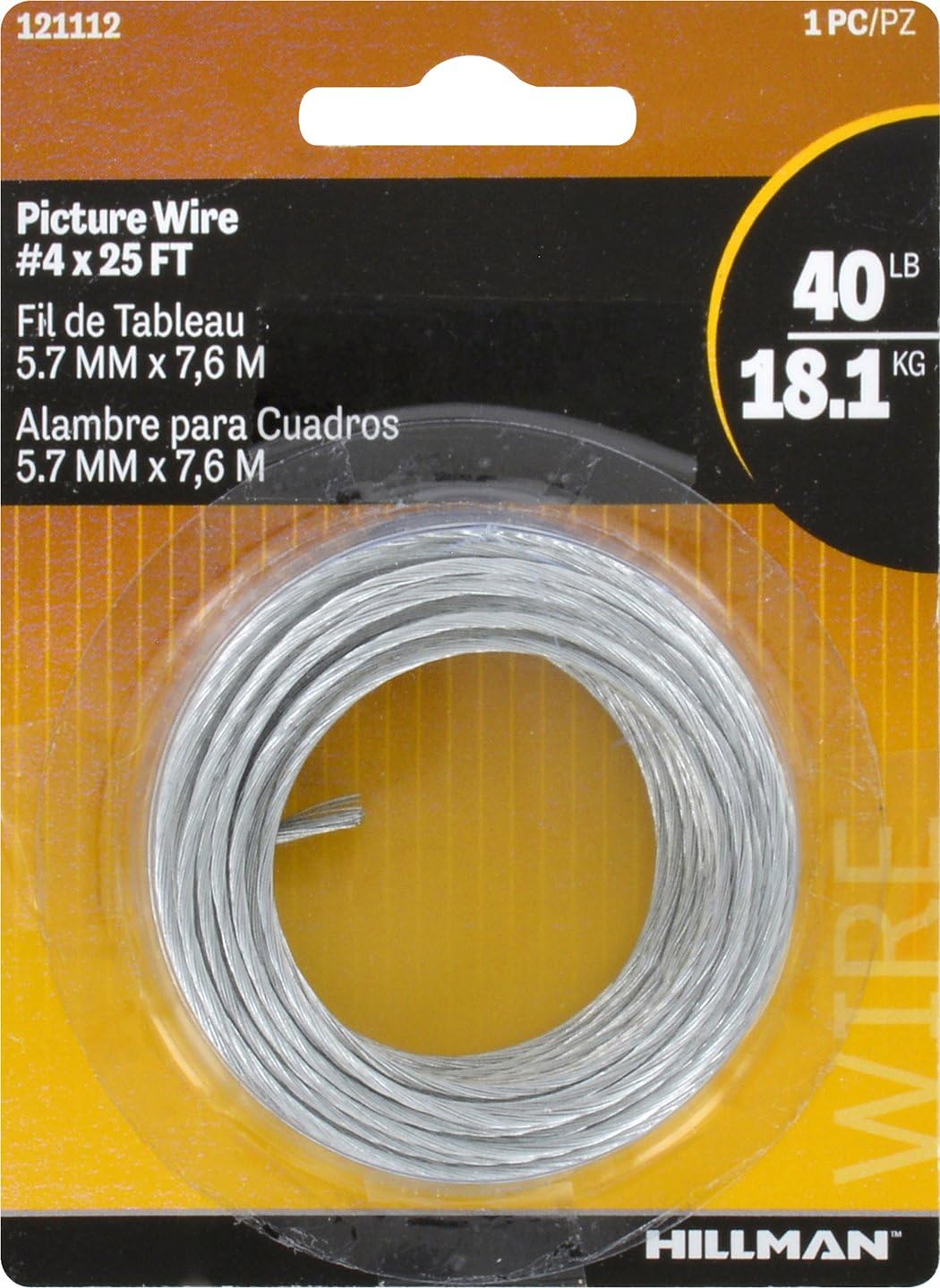 Hillman Picture Hanging Wire Galvanized #4 x 25 Feet 40 lb 121112