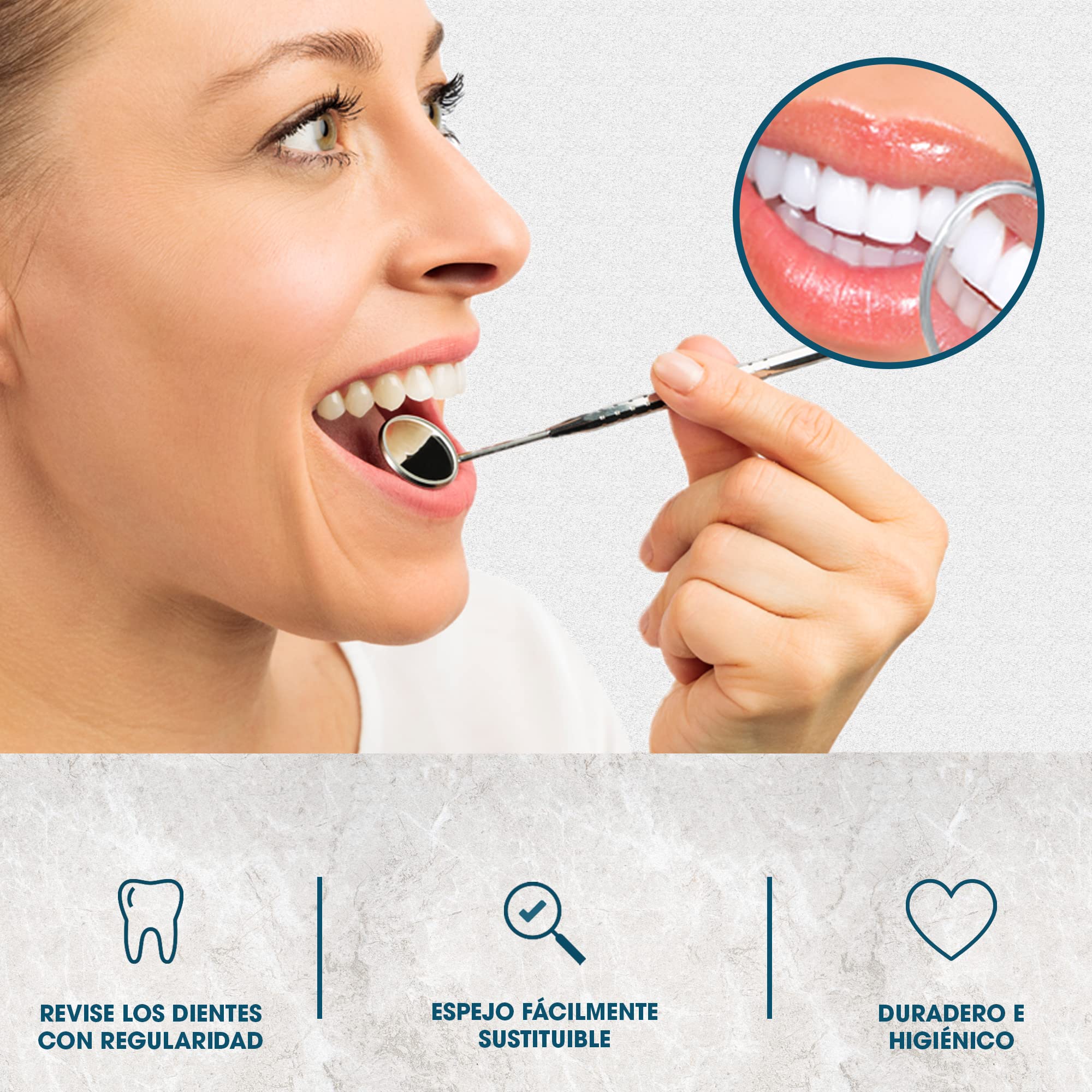 REMOS Espejo dental acero inoxidable aumento 1.5x