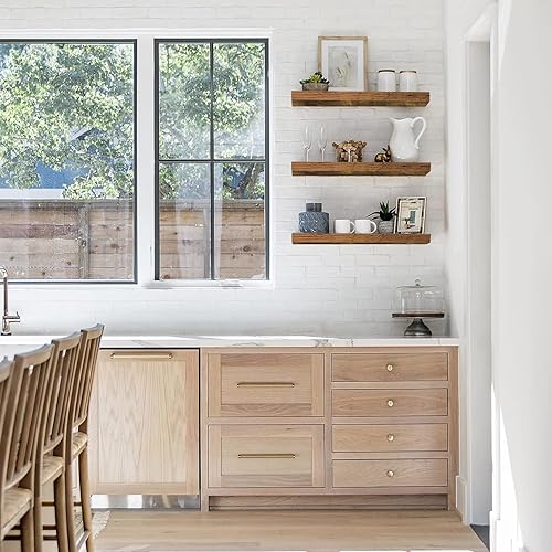 Vista 133 de QEEIG Estantes flotantes para pared de 23.6 pulgadas de largo, estante montado en la pared, baño, cocina, sala de estar, dormitorio, granja, B.