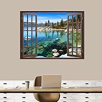 Vista 8 de IDEA4WALL Adhesivo mural removible para pared, cielo azul, vibrante, verano, montaña, valle, naturaleza, desierto, arte moderno, paisaje, colorido