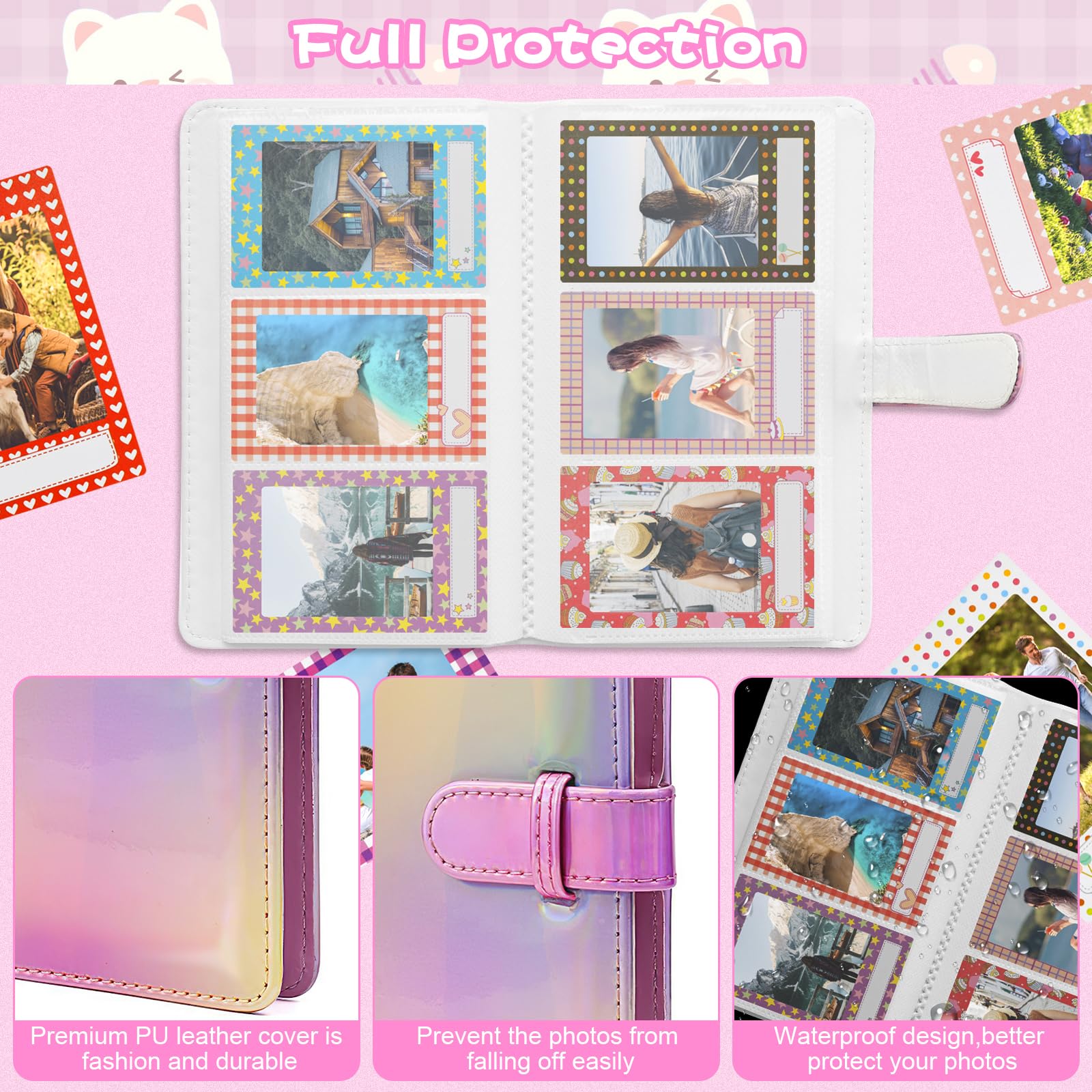 UMILKI 103 Pcs Instantané Caméra Accessoires Compatibles avec Instax Mini Appareil Photo Instantané, Comprendre Album Photo/Filtre/Cadre Mural/Autocollant de Bordure/Cadre Photo Papier Maché