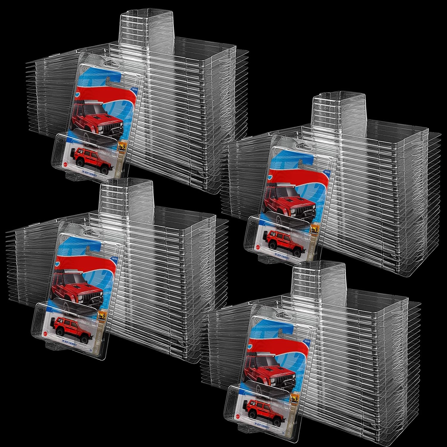 96 pack clear protector cases model car clamshell cases display case clear protective packs car blister pack covers compatible with hot-wheels for storage, 7.5 x 5 x 2 inch