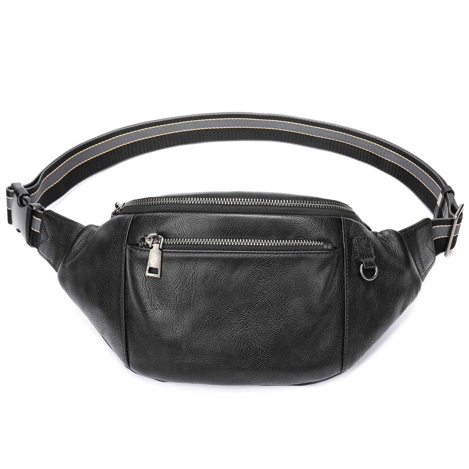 Męska nerka torba na telefon komórkowy męska torba na talię wielofunkcyjna duża pojemność prosta torba na talię męska torba crossbody, Czarny, 20x12x39cm