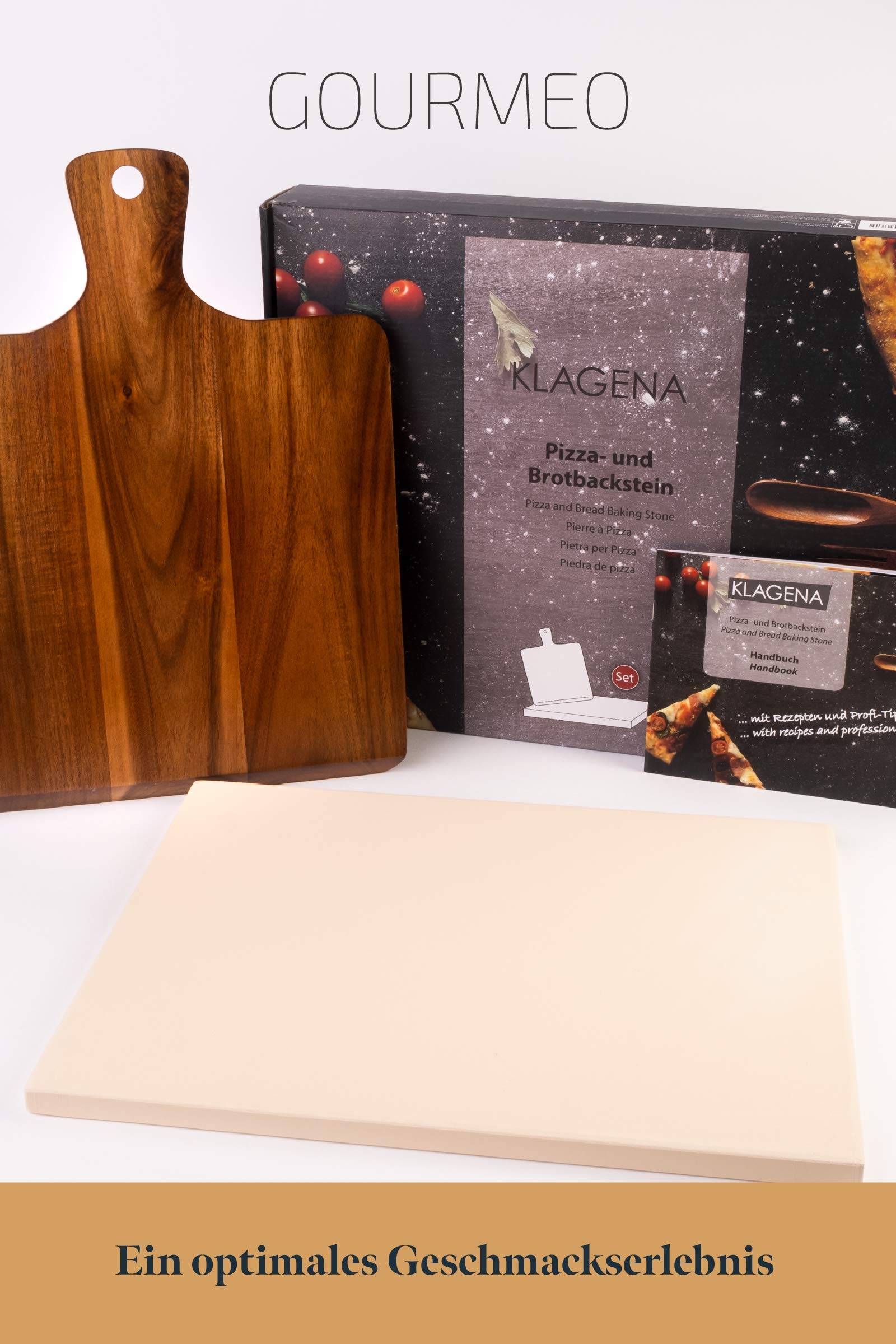 KLAGENA AS626 pizza stone set for the oven and grill, includes pizza