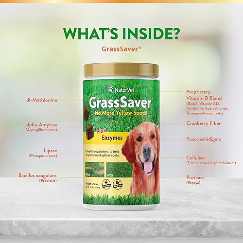 Miniatura 4 de NaturVet Suplemento GrassSaver para perros Suplemento saludable para ayudar a librar tu césped de manchas amarillas Combinación sinérgica