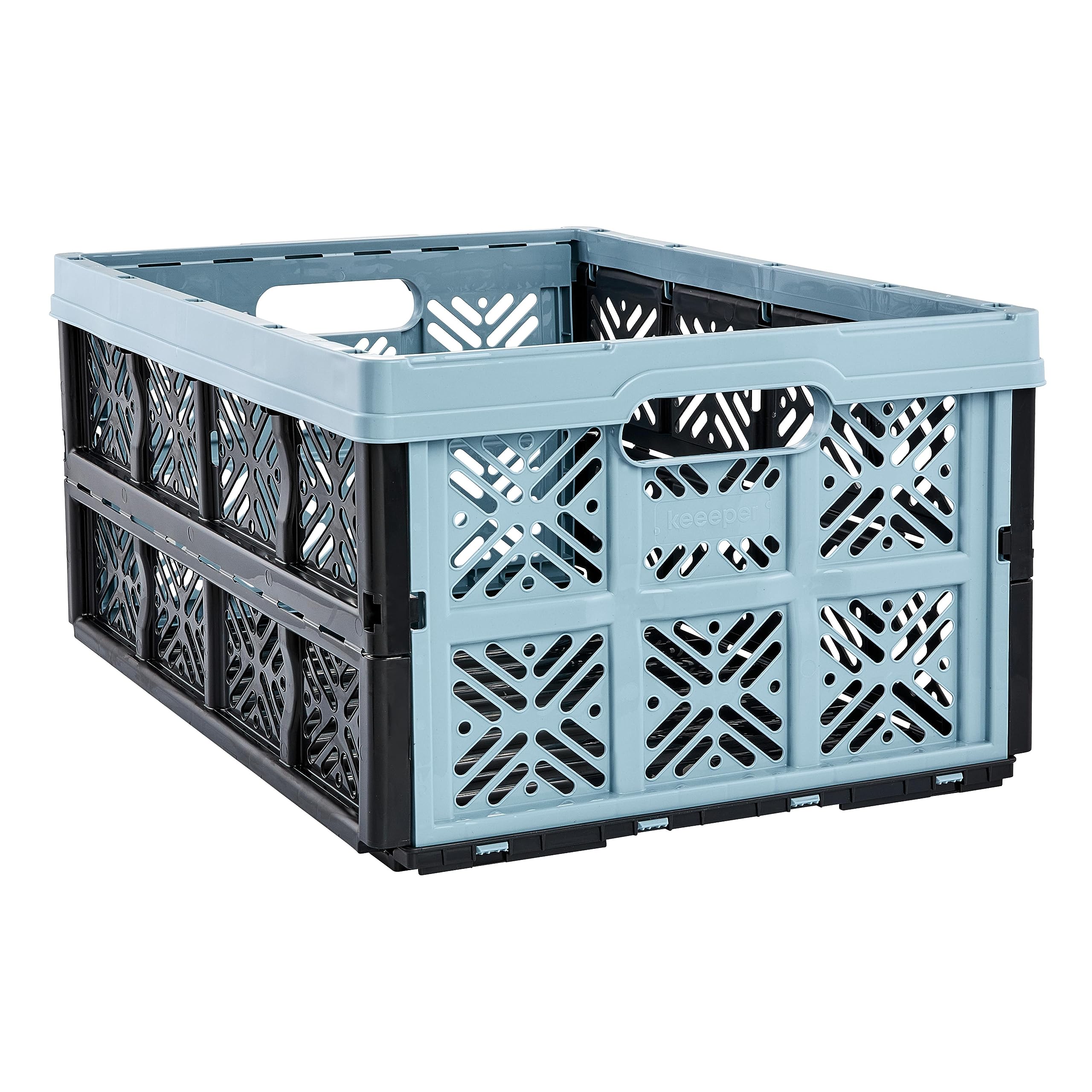 keeeper Robusta Caja Plegable IDA, Plástico Resistente (PP), 48 x 35 x 23 cm, 32 L, Azul Nordic