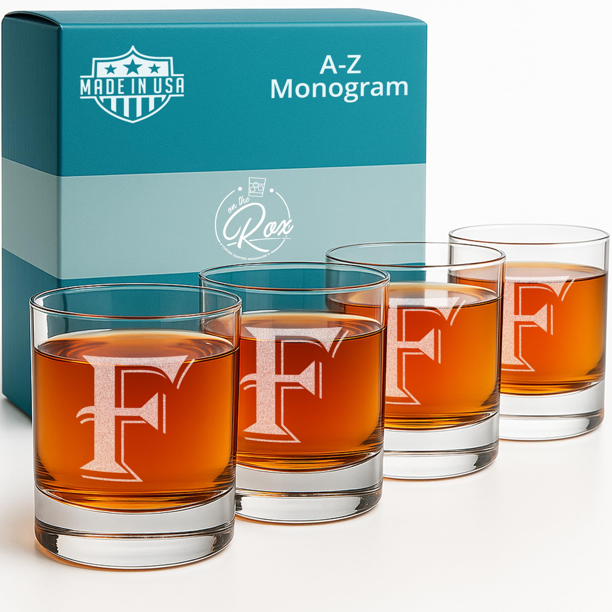 4 piezas de 11 oz grabado Heavy Base rocas gafas elegante vidrio uso como un multiusos bebidas cristal o como un rocas vidrio regalo perfecto para cualquier especial occasion- por: sobre la Rox