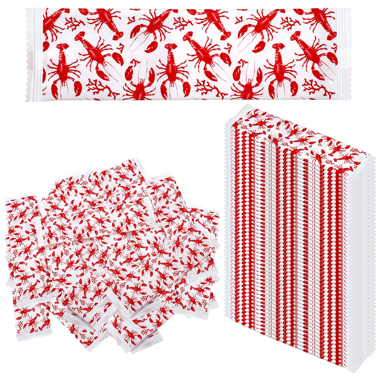 Siifert 250 toallitas húmedas para barbacoa, envueltas individualmente, prehumedecidas, para parrillas, barbacoas, catering, restaurante, boda, manos rápidamente (langosta)