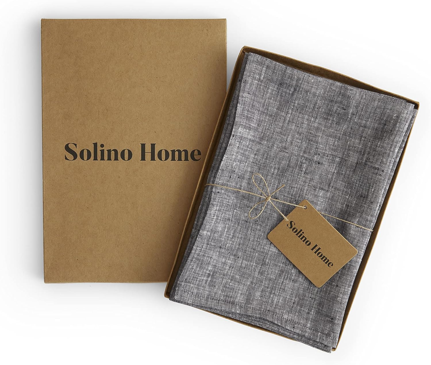 Chambray Black Pure Linen Dinner Napkins Set of 4