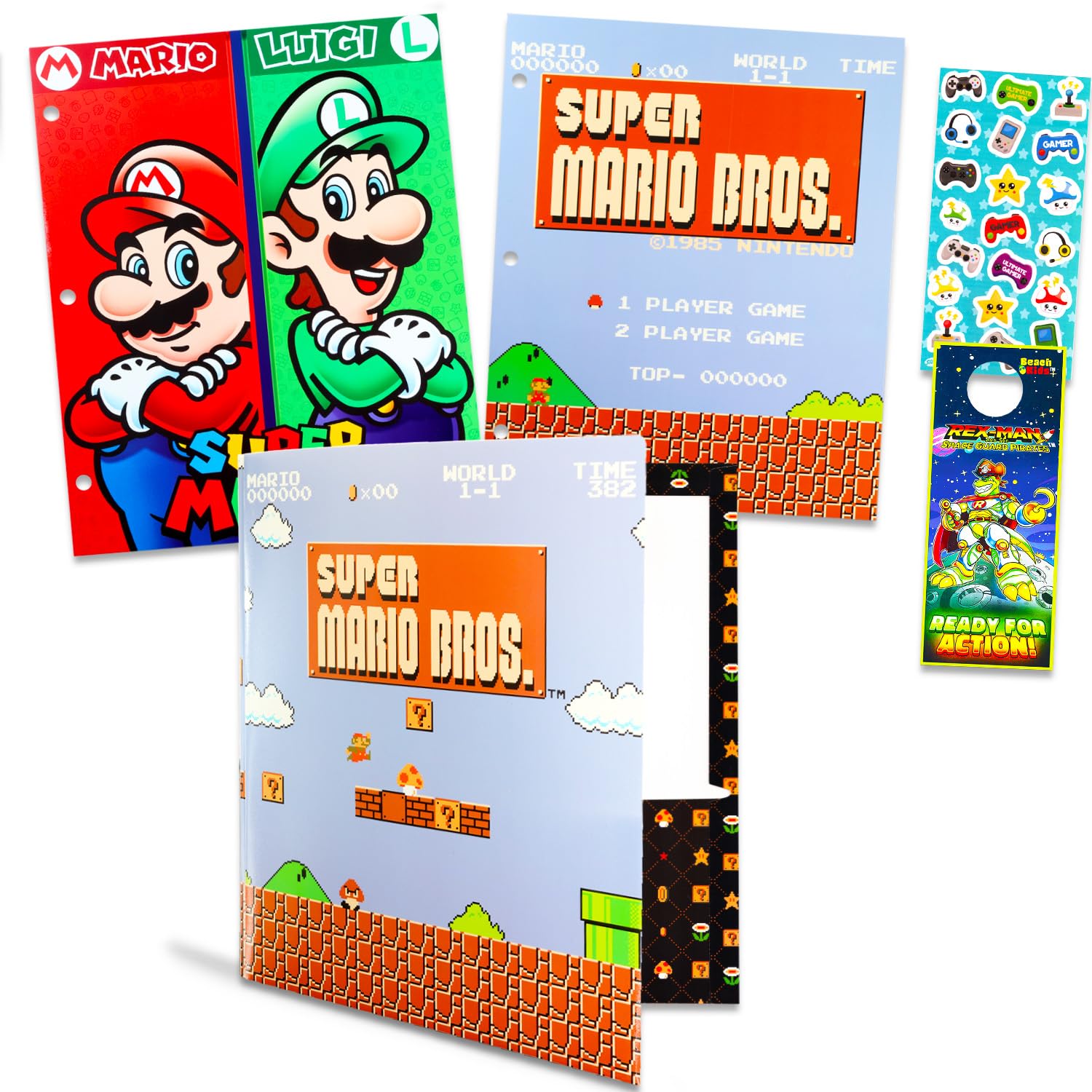 Amazon | Super Marioスーパーマリオ スクールフォルダー 3個