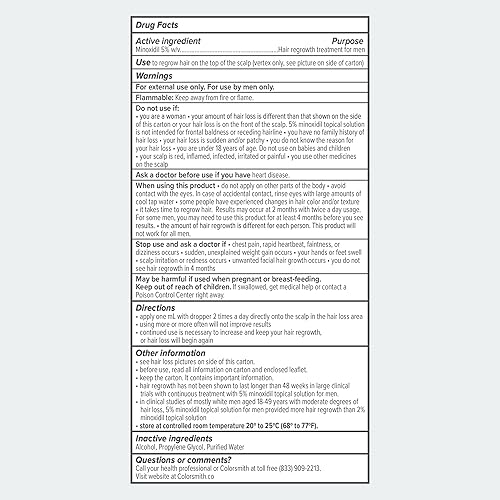 Miniatura 6 de Tratamiento extra fuerte para el crecimiento del cabello, solución de minoxidil al 5%, 2 onzas líquidas, sin perfume, para hombres