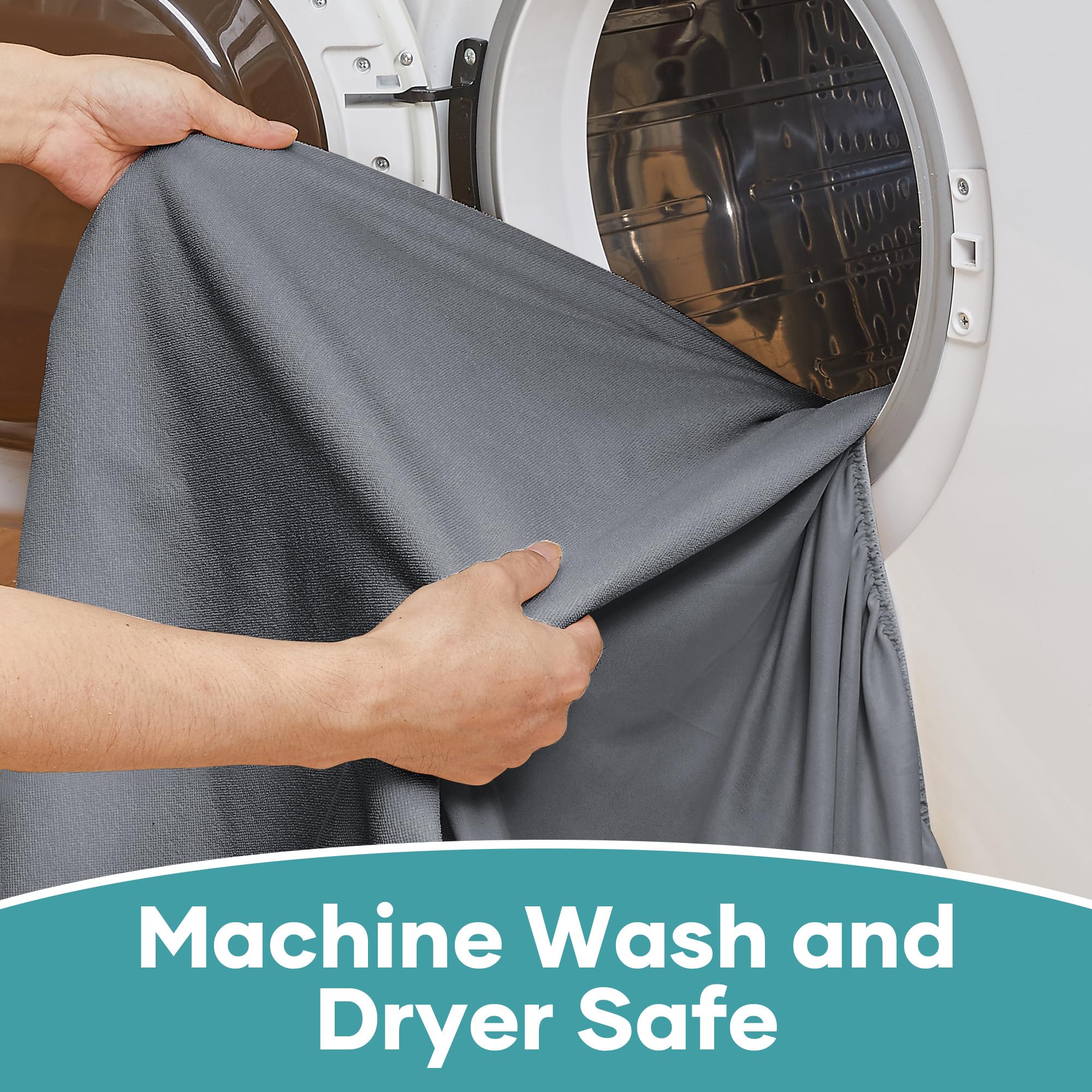 Ohgeni 100% Waterproof Mattress Protector, California King Grey Size, Fitted Sheet with Deep Pockets, 6''-18'', Premium Noiseless Breathable Soft Material, Mattresses Cover for Bed