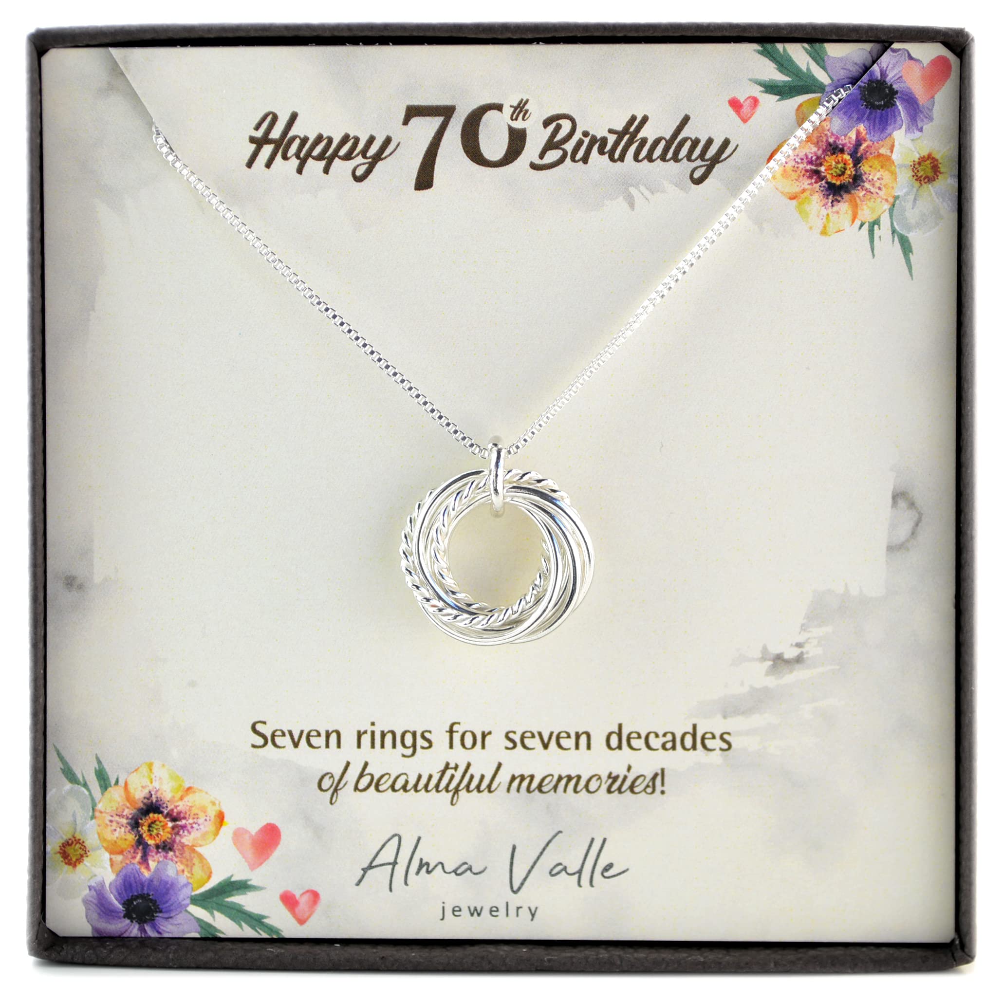 Handmade70th Birthday Gift For Mom Rings Necklace 70th Birthday
