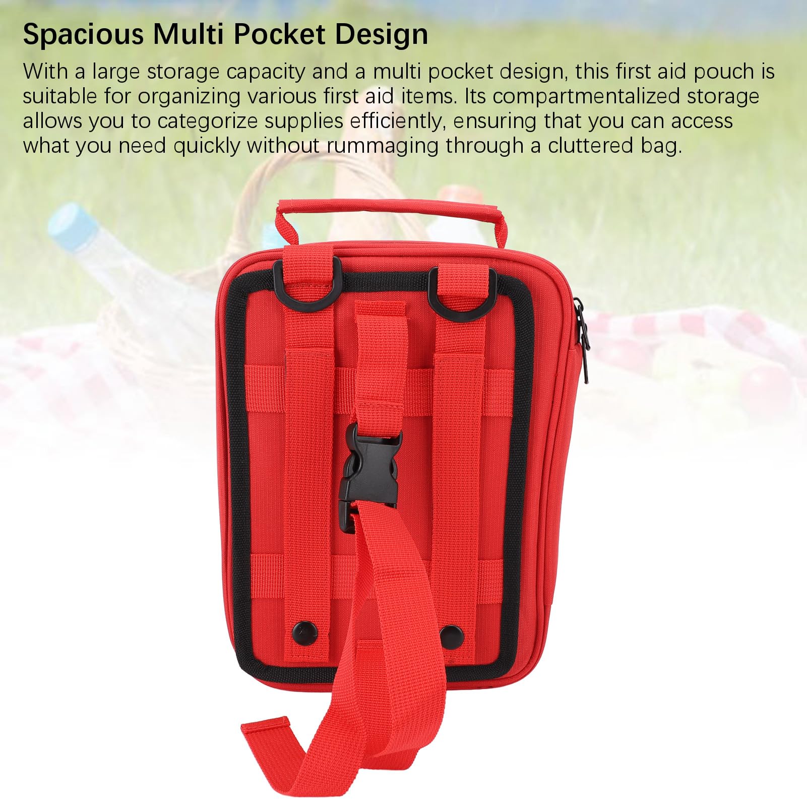 Kuuleyn Portable First Aid Bag Aid Organizer First Aid Bag Multifunctional Tear Polyester Multiple Pockets Outdoor Emergency Bag