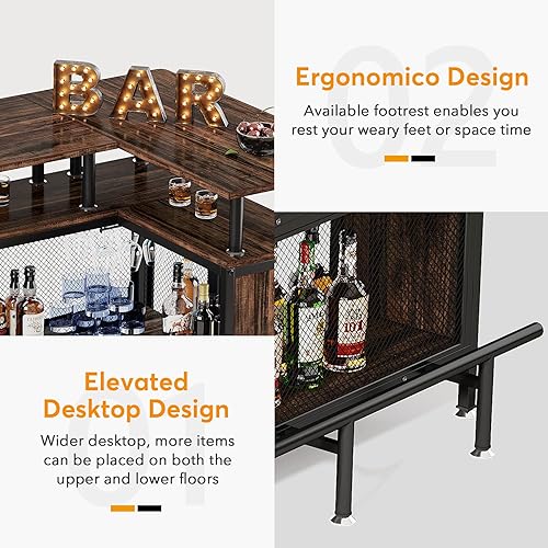 Miniatura 6 de Home Bar Unit Mini Licor Mesa Gabinete