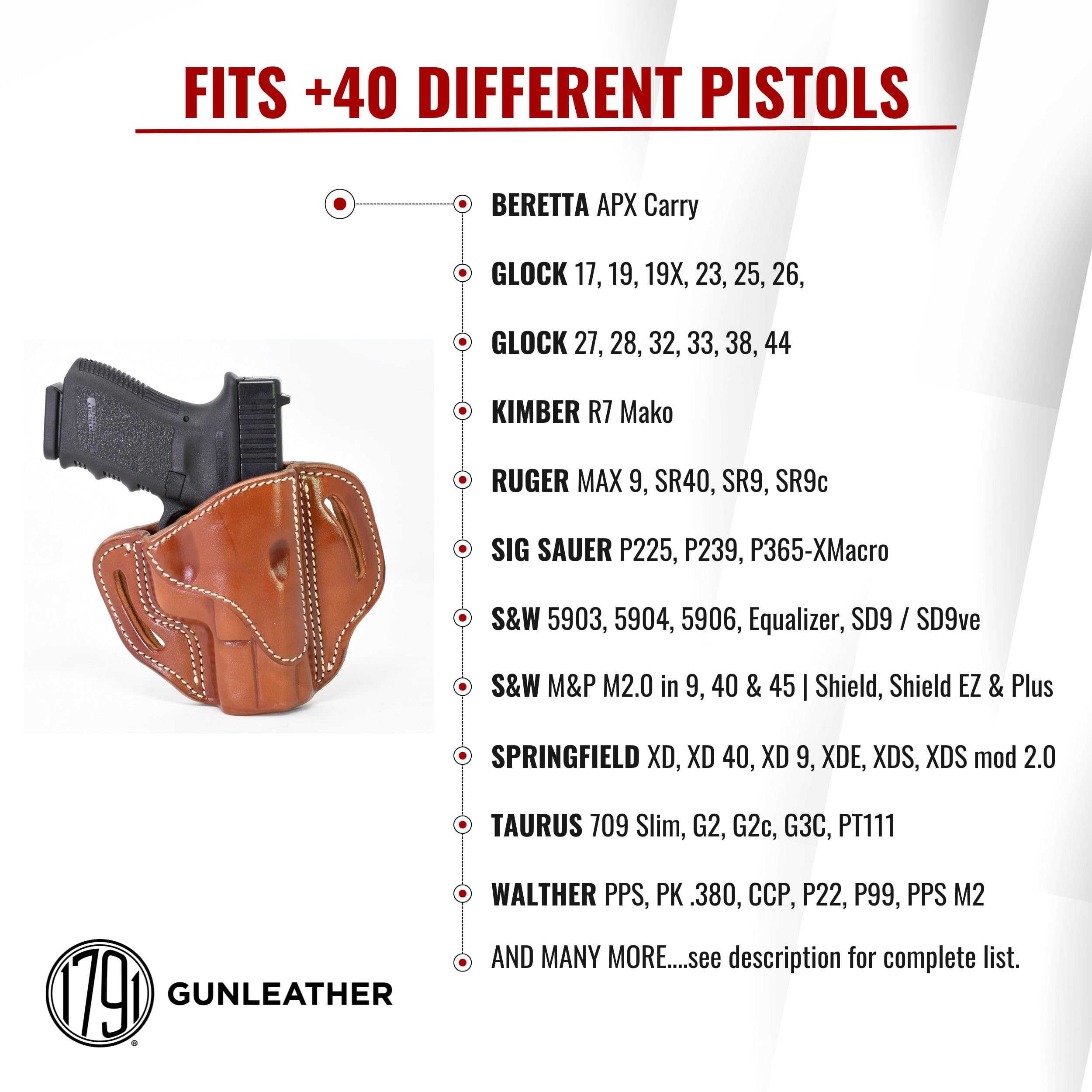 Amazon.co.jp: 1791 Gunleather Glock 19ホルスター – Right