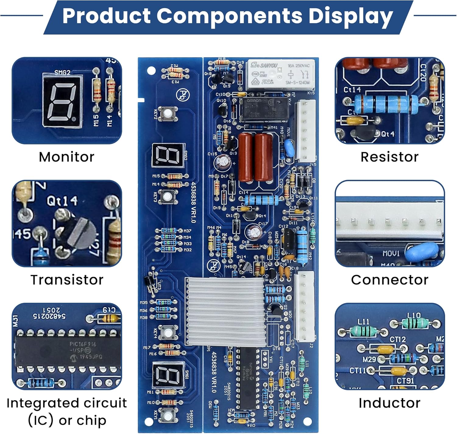 Upgraded WPW10503278 Refrigerator JAZZ Control Board Fit for Whirlpool Refrigerator by AMI PARTS - Suitable for Major Brands