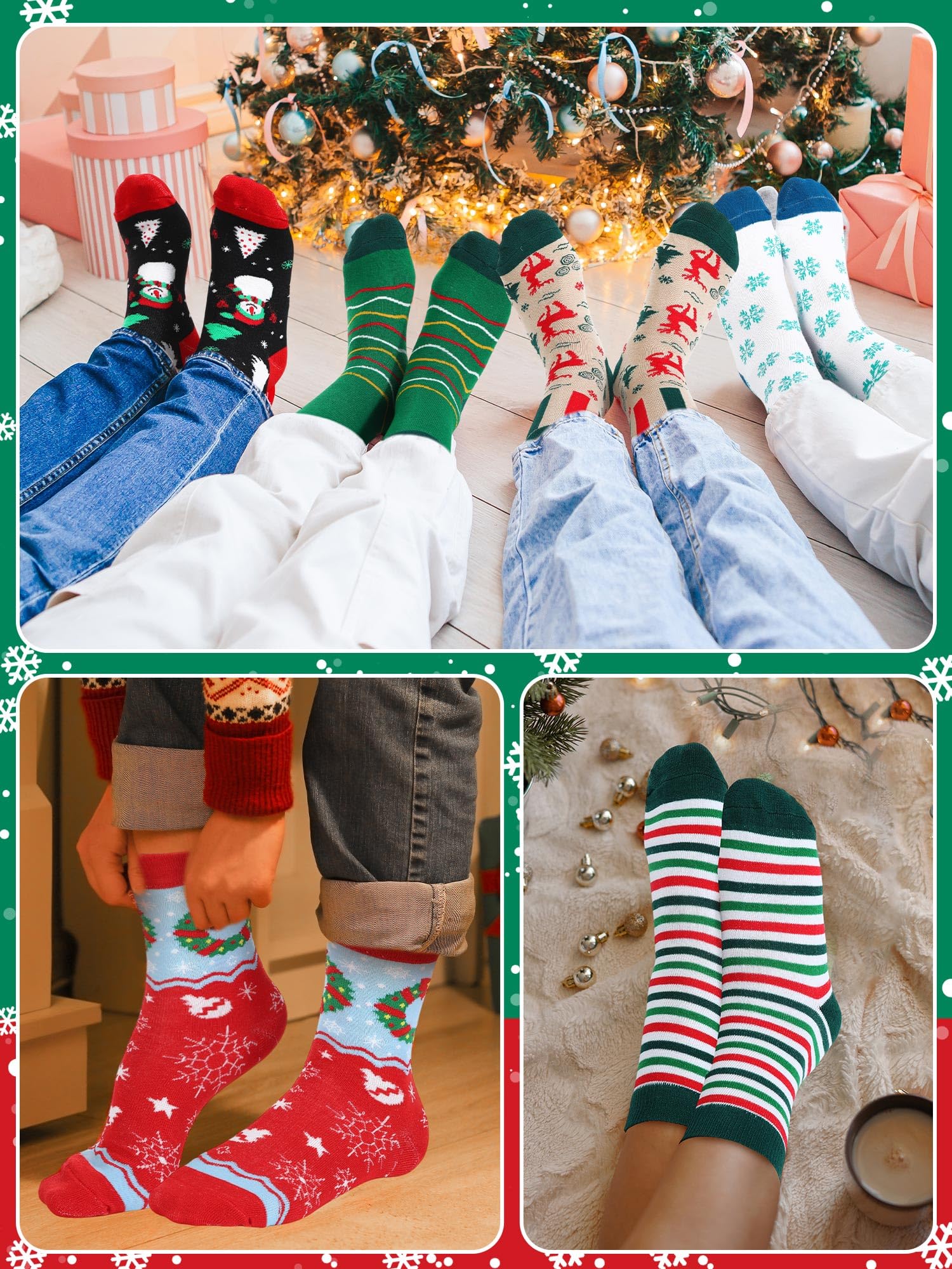 Shinymoon 24 pares de calcetines a granel, divertidos calcetines novedosos para mujeres y niñas, regalos de vacaciones