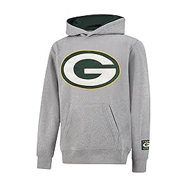 Ultra Game NFL Official Youth Super Soft Hoodie Sweatshirt Pullover - Warm Polyester Blend, Green Bay Packers, Heather Gray, 18-20
