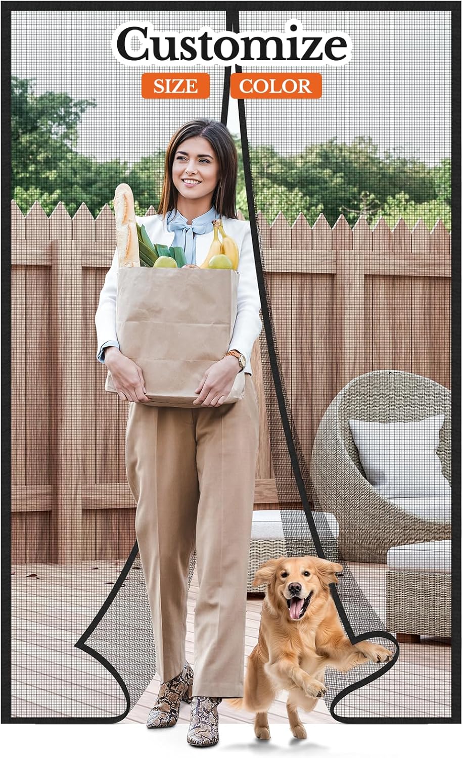 MEFENY Customized Fly Screens for Doors, Needed Width Less Than 70cm