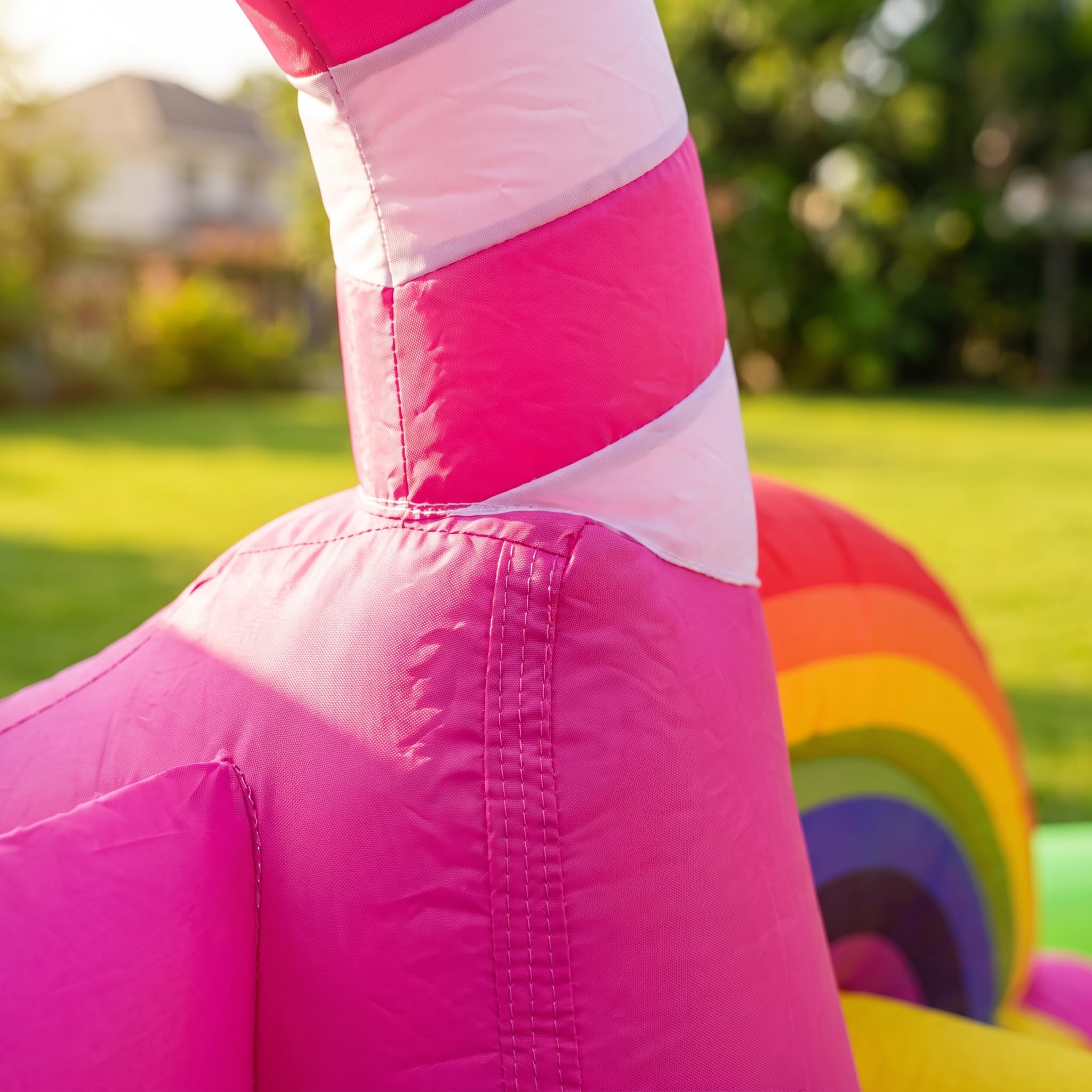 Castello Gonfiabile per Bambini con Scivolo, Gonfiabile per Bambini da Esterno, a Tema Caramelle