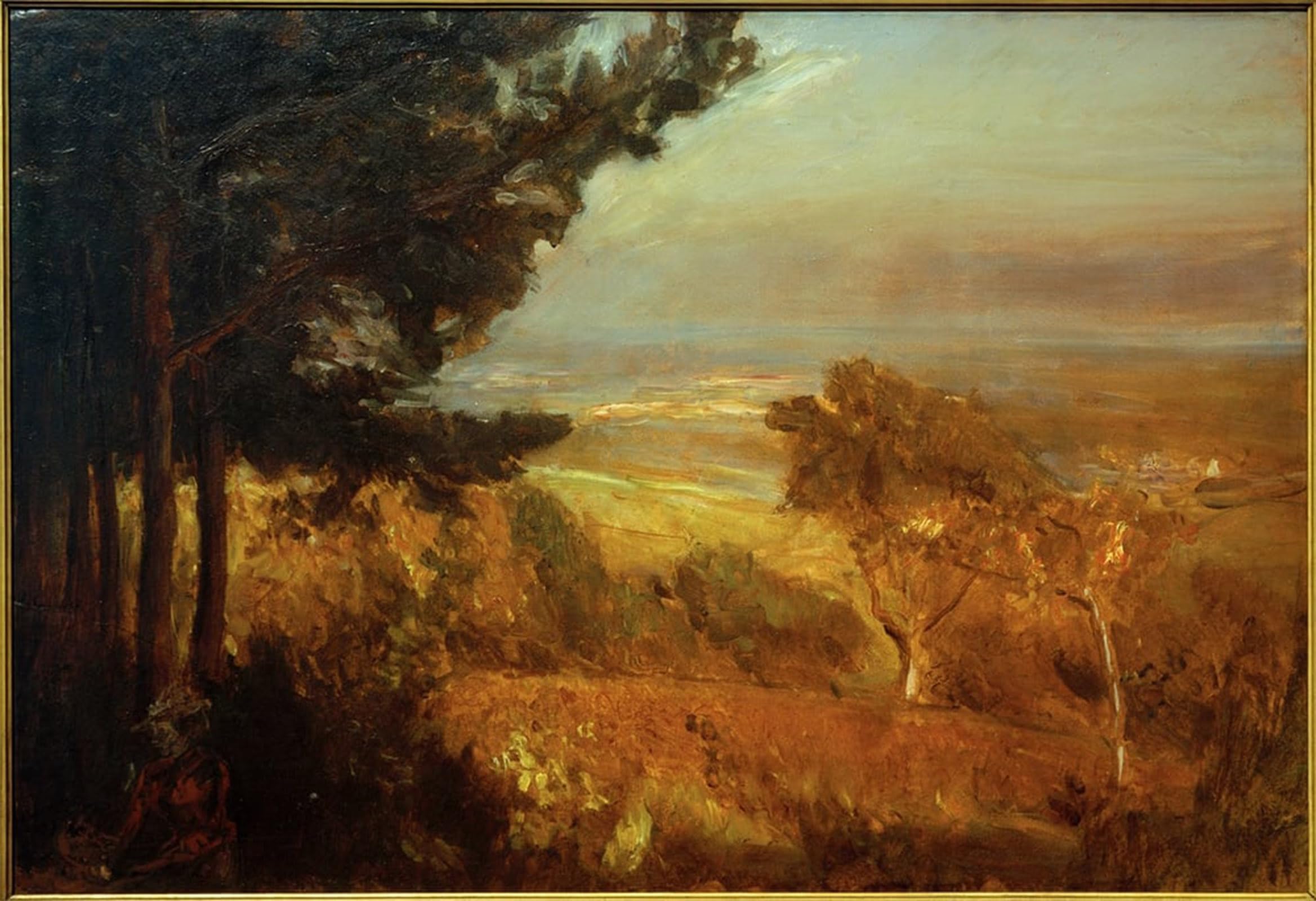 ARTXLXXBN Famous Art Print Poster Vintage Wall Art Autumn evening mood Neukastel by Max Slevogt Canvas Art Poster for Home Decor 60x90cm